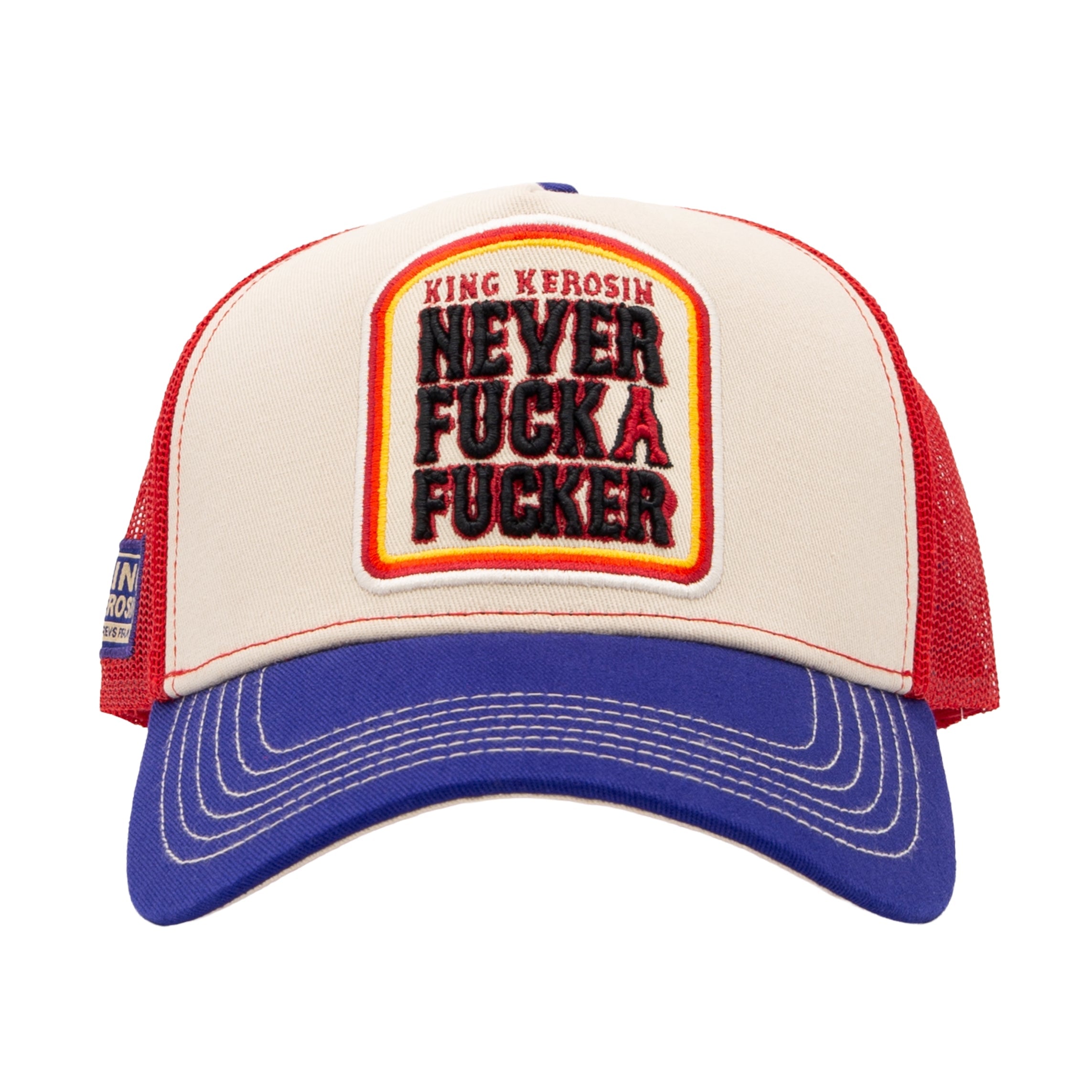 Trucker Cap 'Never Fuck A Fucker' in Beige Trucker Cap von King Kerosin