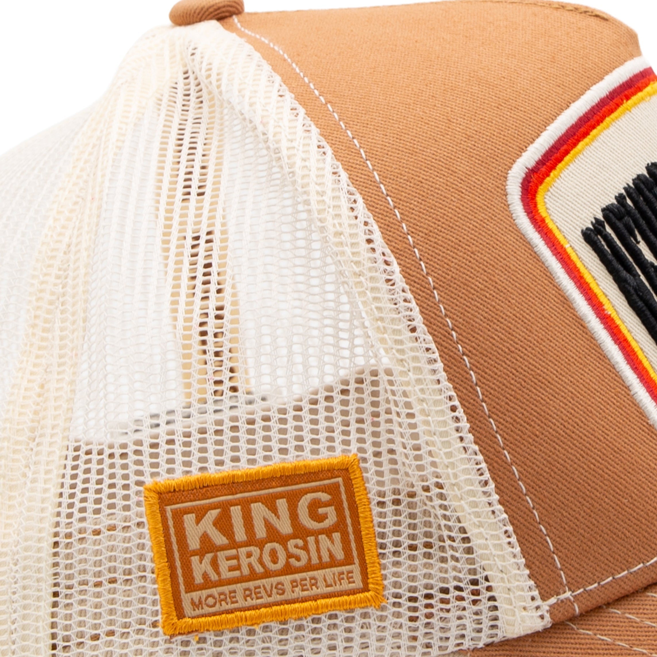 Trucker Cap 'Never Fuck A Fucker' in Hellbraun Trucker Cap von King Kerosin