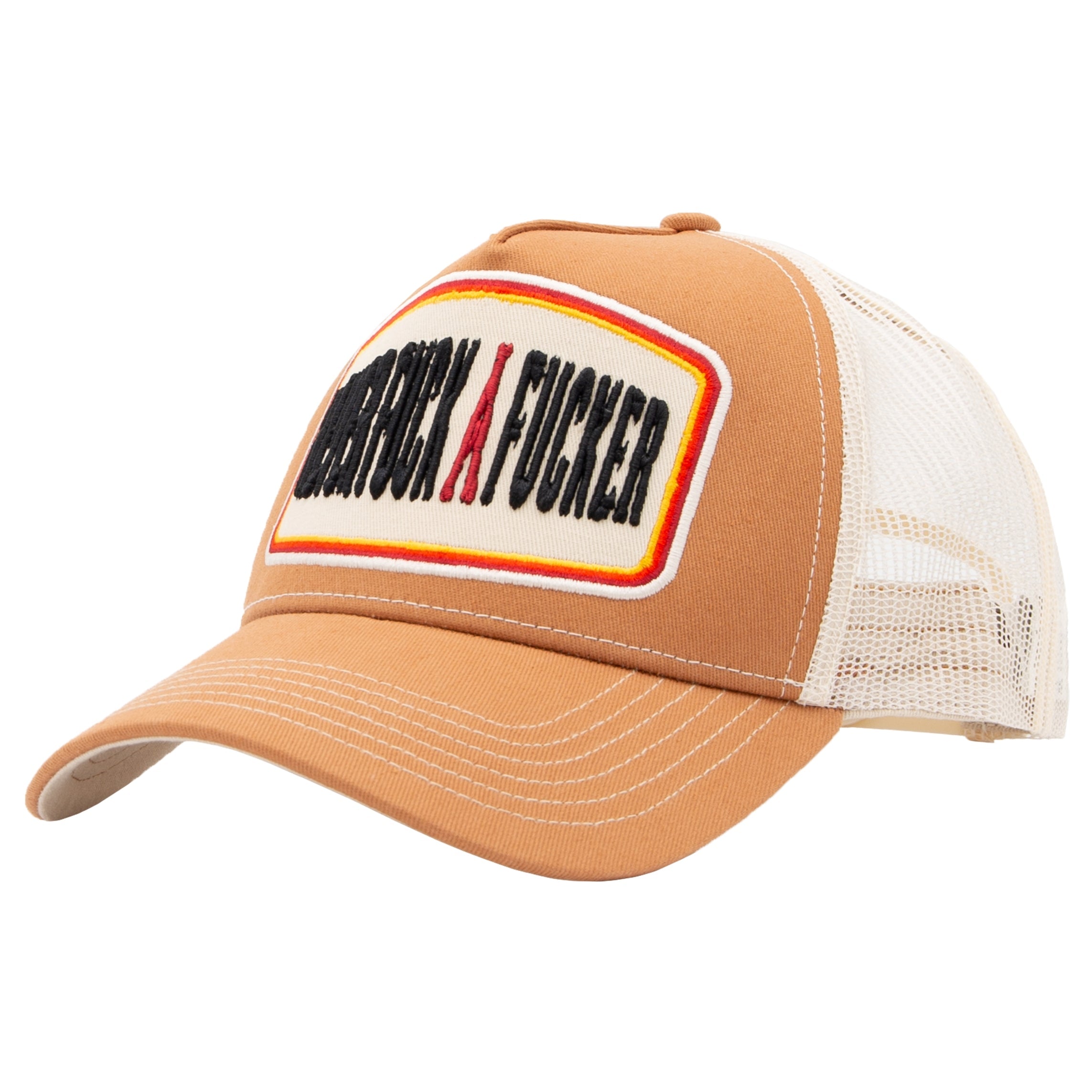 Trucker Cap 'Never Fuck A Fucker' in Hellbraun Trucker Cap von King Kerosin