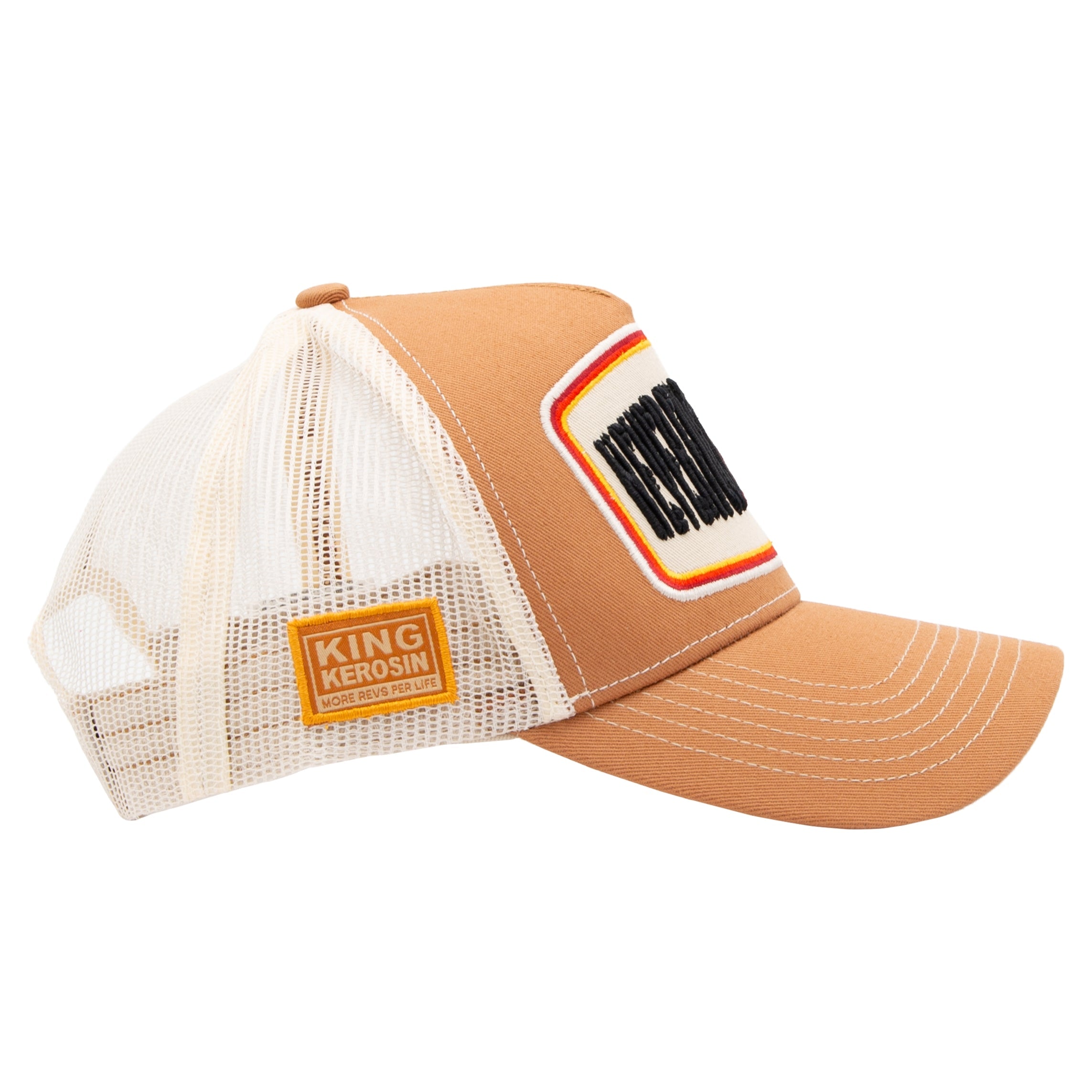 Trucker Cap 'Never Fuck A Fucker' in Hellbraun Trucker Cap von King Kerosin