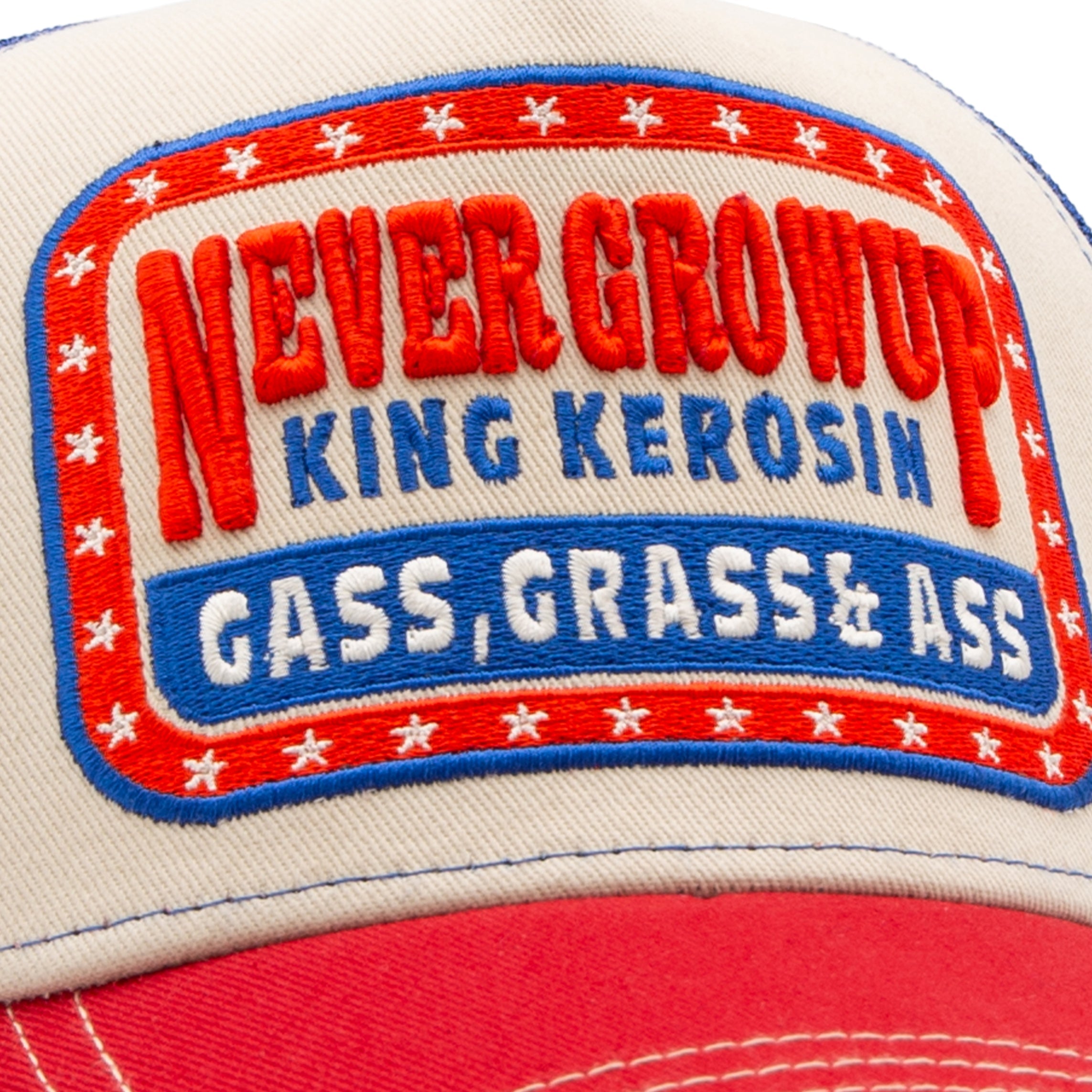 Trucker Cap 'Never Grow Up' in Beige Trucker Cap von King Kerosin