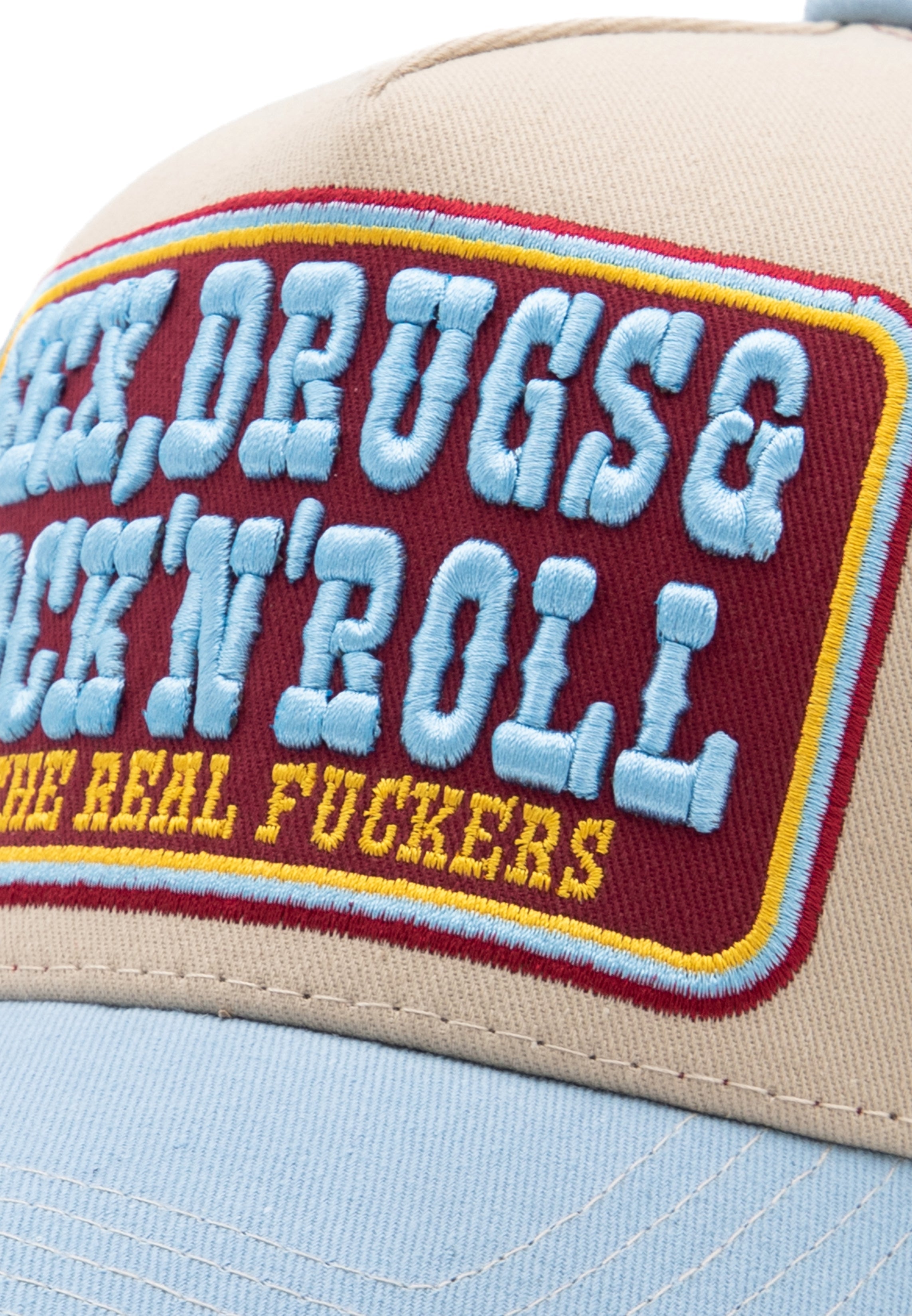Trucker Cap 'Sex, Drugs & Rock 'n' Roll' in Hellblau Trucker Cap von King Kerosin