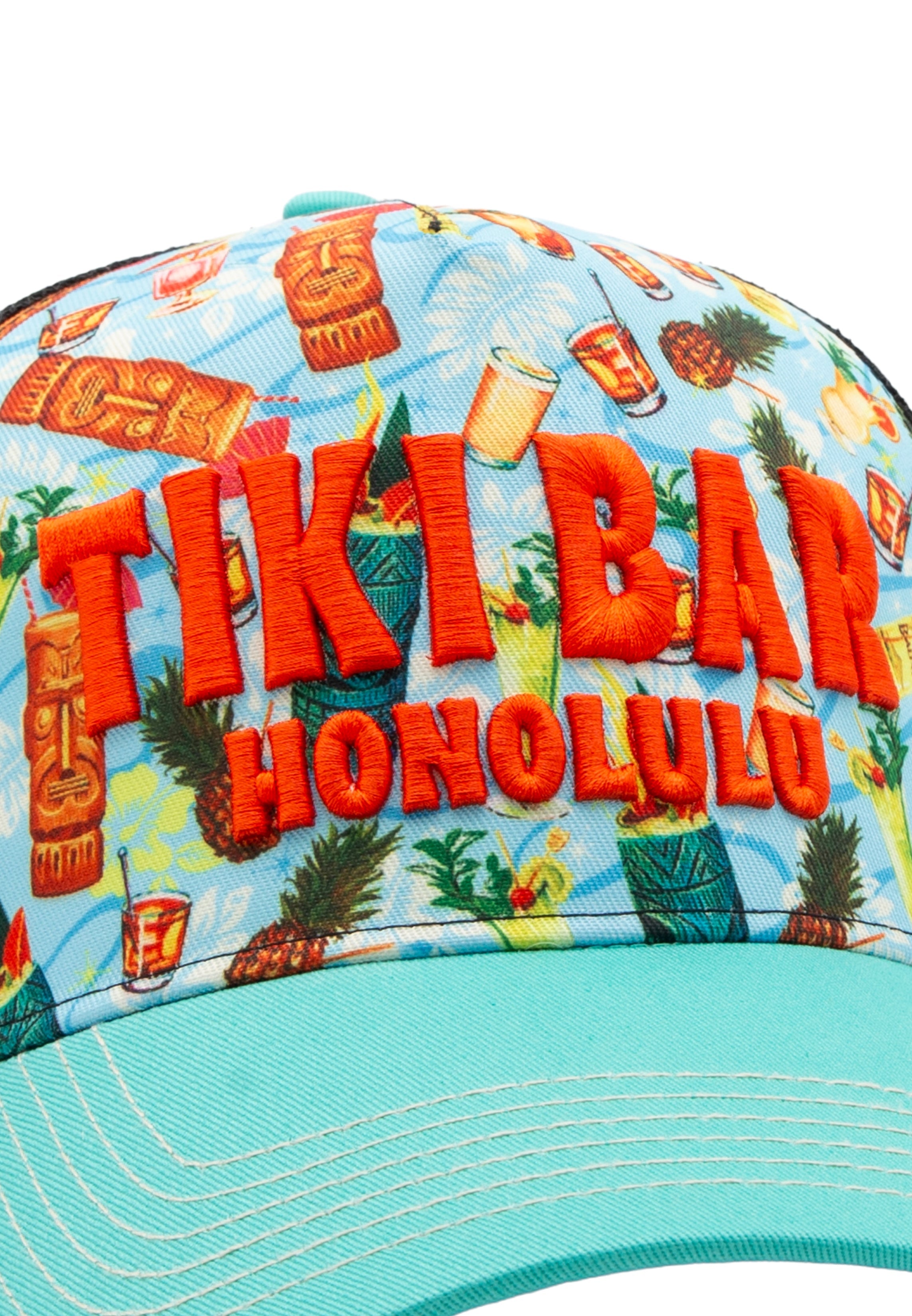 Trucker Cap 'Tiki Bar Honolulu' in Türkis Trucker Cap von King Kerosin