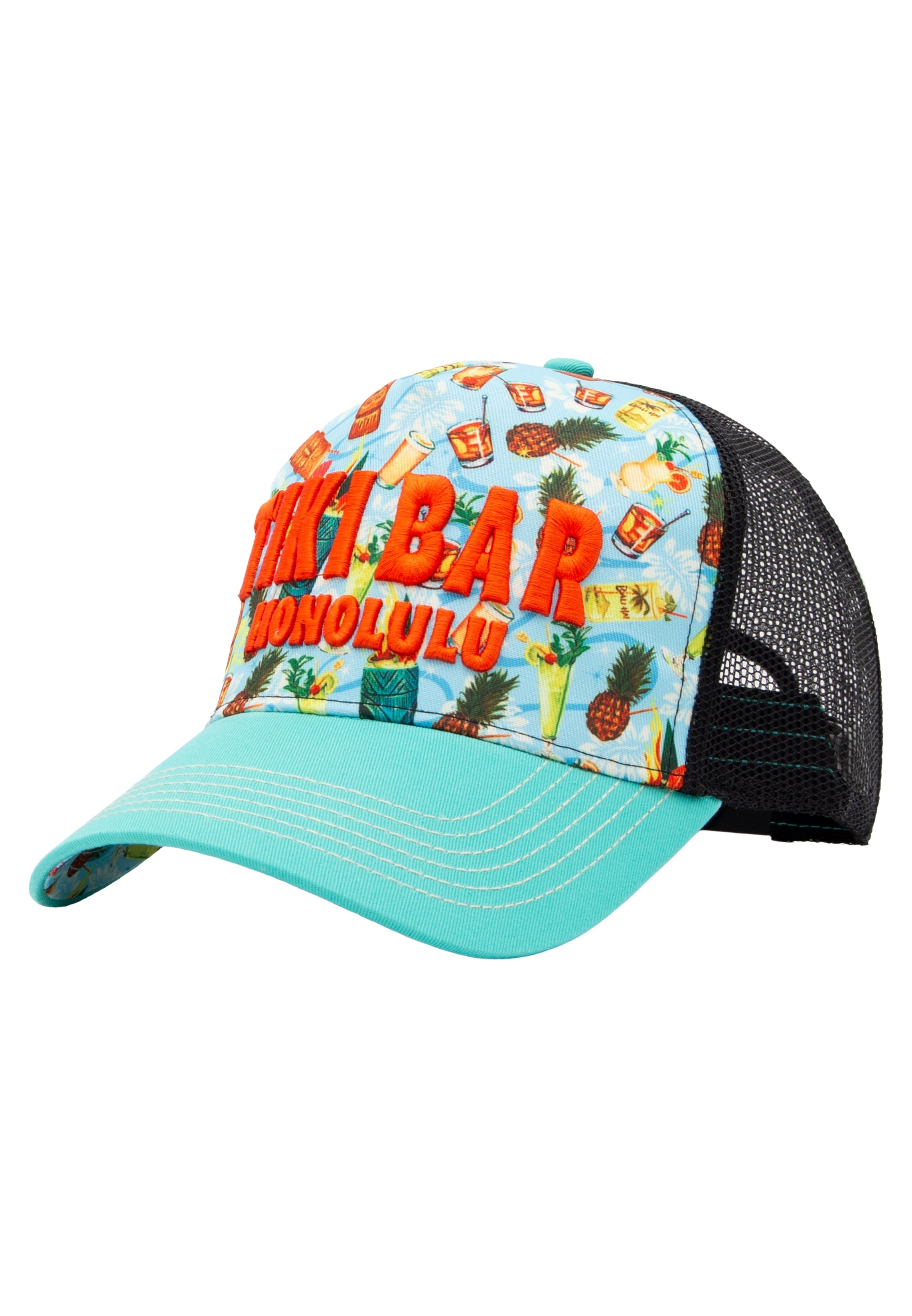 Trucker Cap 'Tiki Bar Honolulu' in Türkis Trucker Cap von King Kerosin