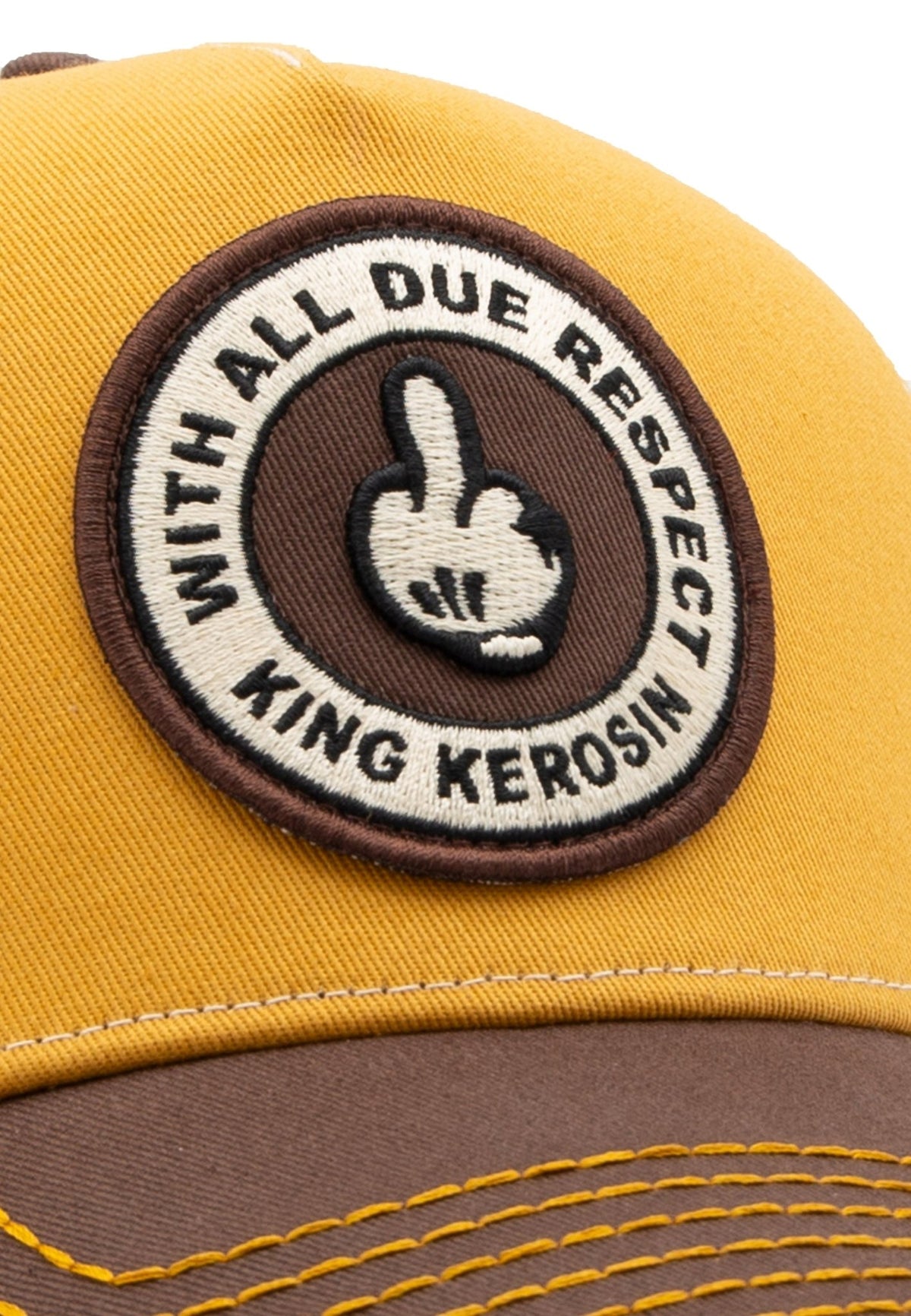 Trucker Cap 'With all due respect' in Senf – Trucker Cap von King Kerosin - Ansicht 3