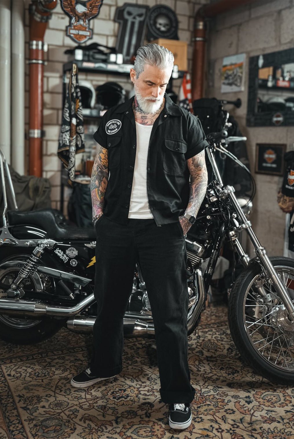 Workwear Hemd 'Bonneville Land' in Schwarz Hemden - Kurzarm von King Kerosin