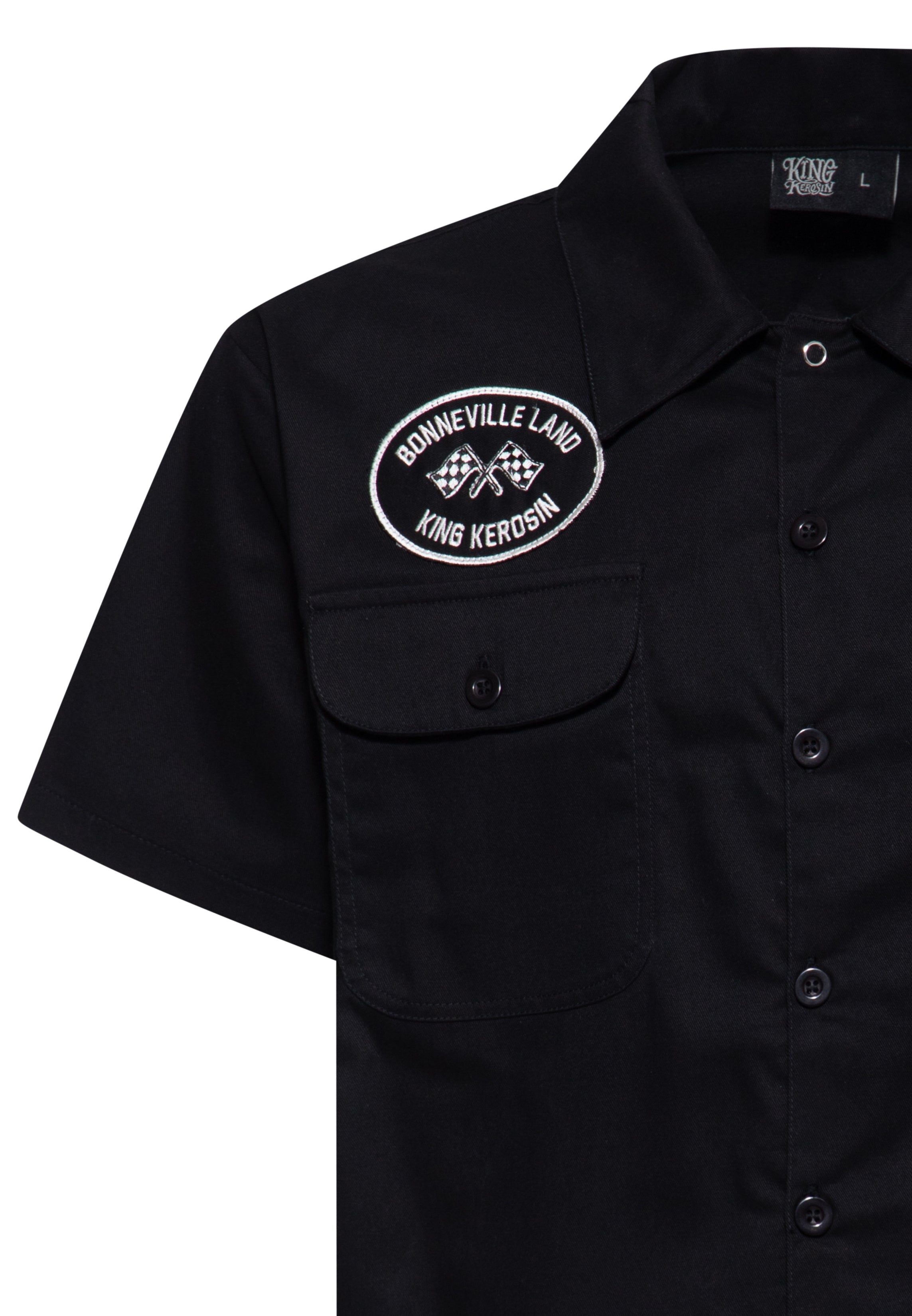 Workwear Hemd 'Bonneville Land' in Schwarz Hemden - Kurzarm von King Kerosin