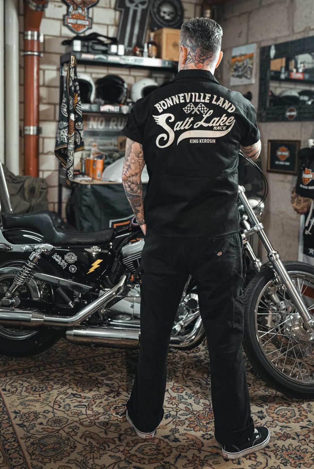 Workwear Hemd 'Bonneville Land' in Schwarz Hemden - Kurzarm von King Kerosin