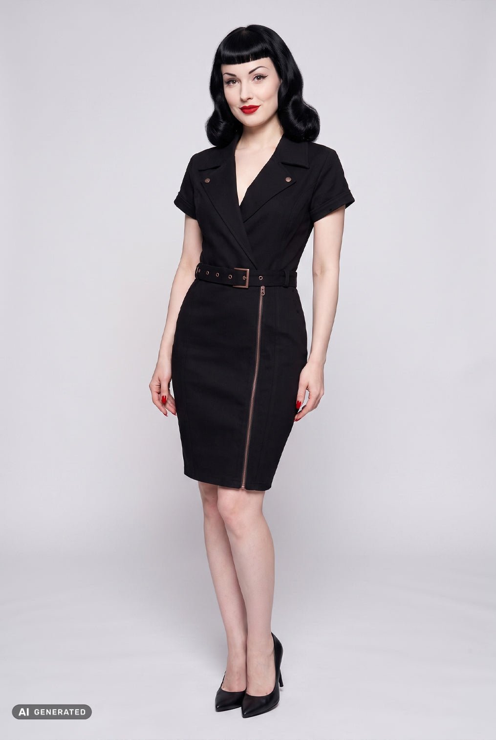 Bleistiftkleid in Schwarz Kleider von Queen Kerosin