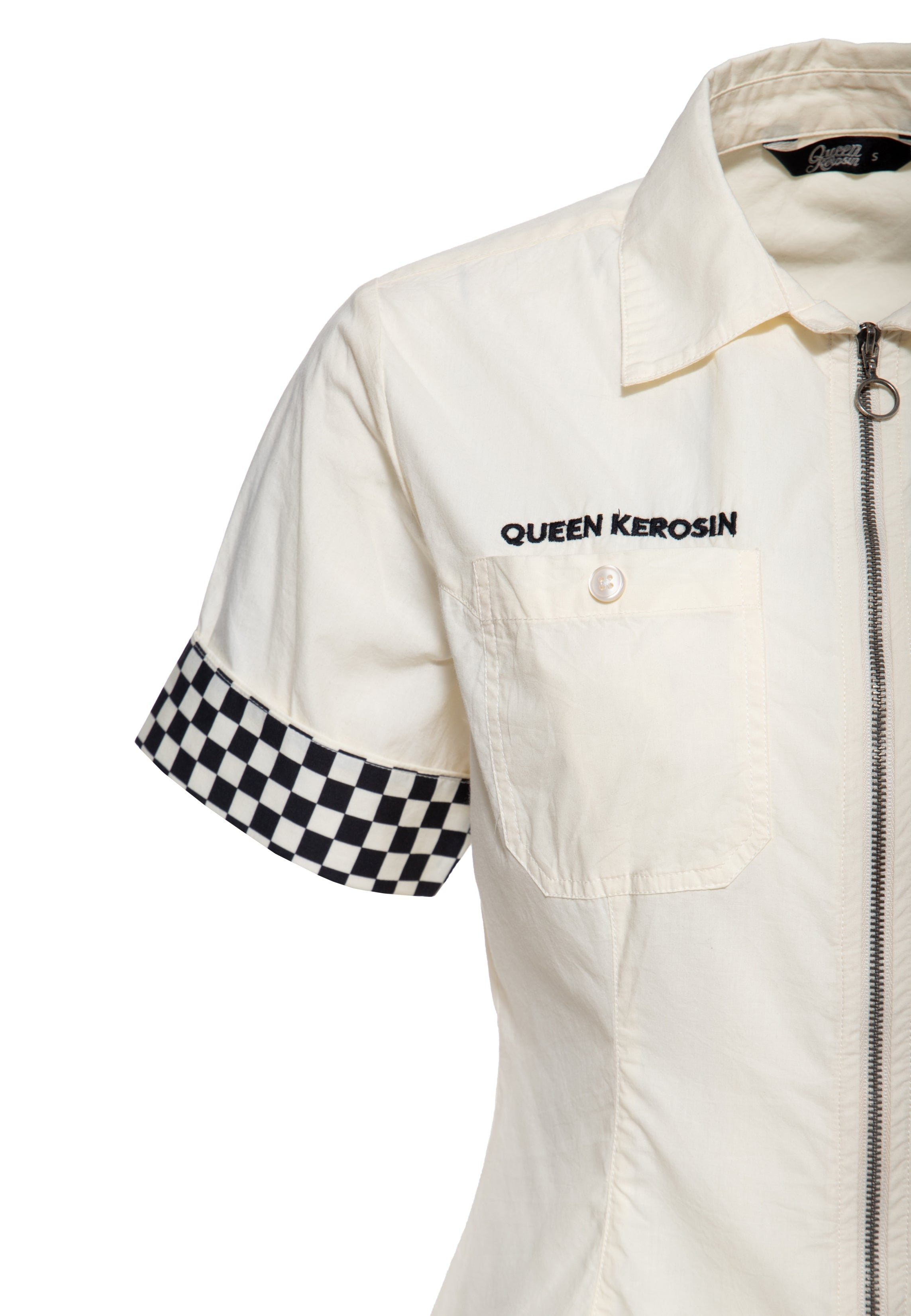 Bluse 'Super Modified' in Offwhite Hemdblusen von Queen Kerosin