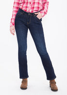 Queen Kerosin - Bootcut Jeans mit Klappentaschen «Nina»