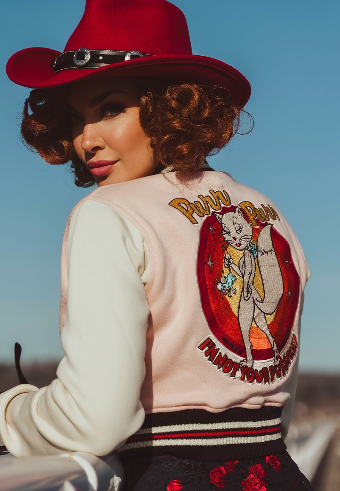 Queen Kerosin - College Jacke «Purr Purr»