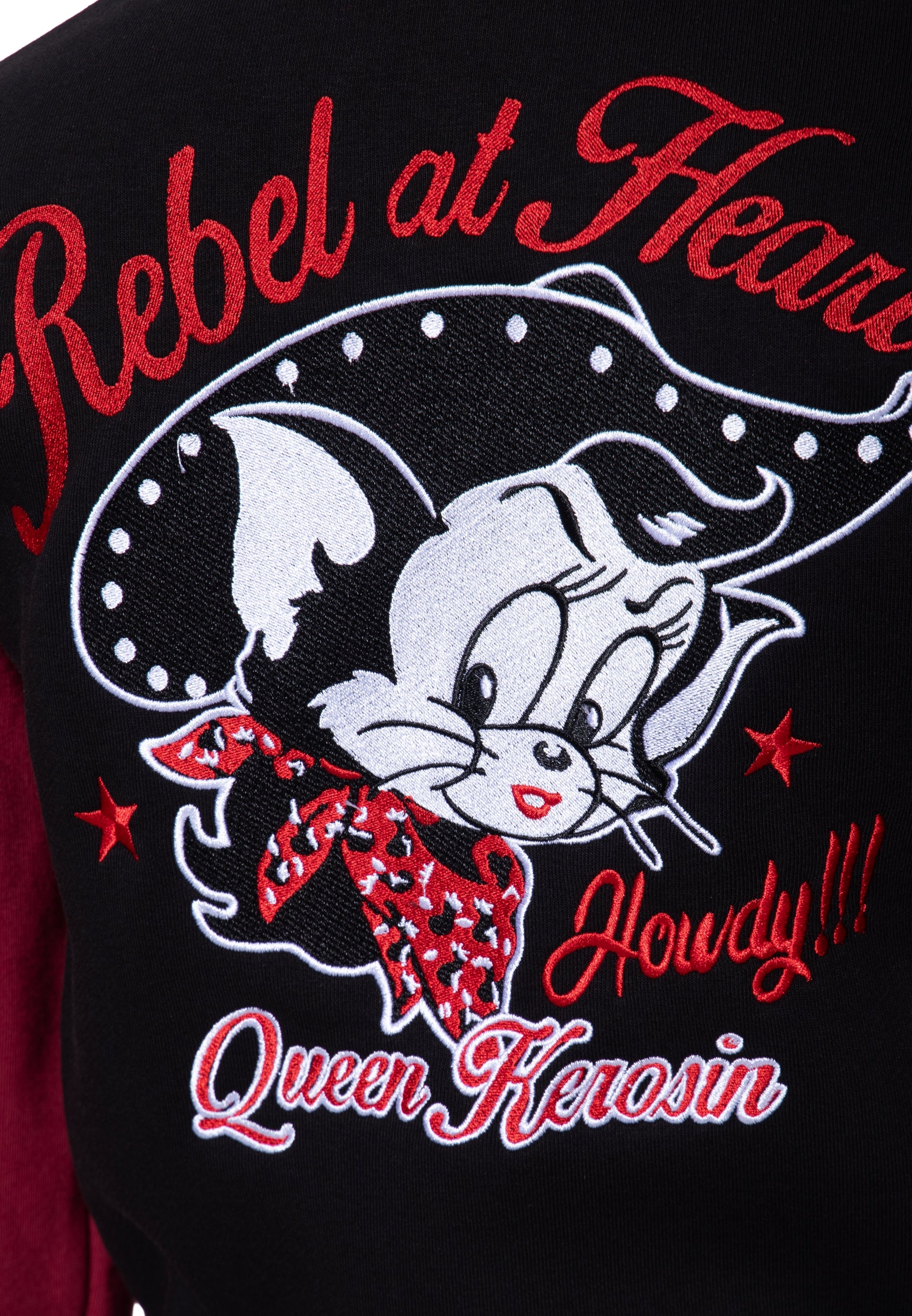 Queen Kerosin - College Sweatjacke «Rebel at Heart»