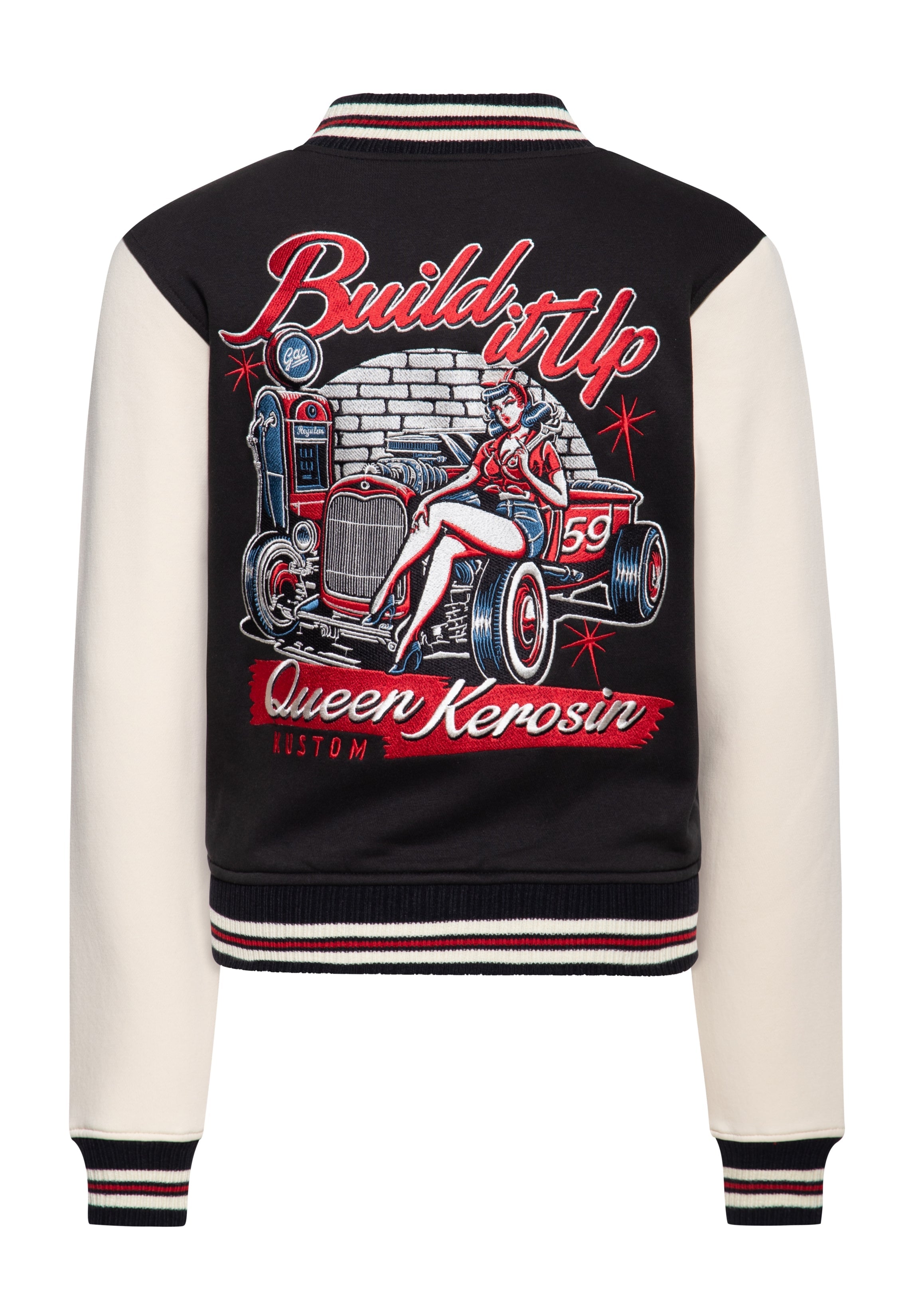 Collegejacke 'Build it up' in Schwarz College & Baseball Jacken von Queen Kerosin
