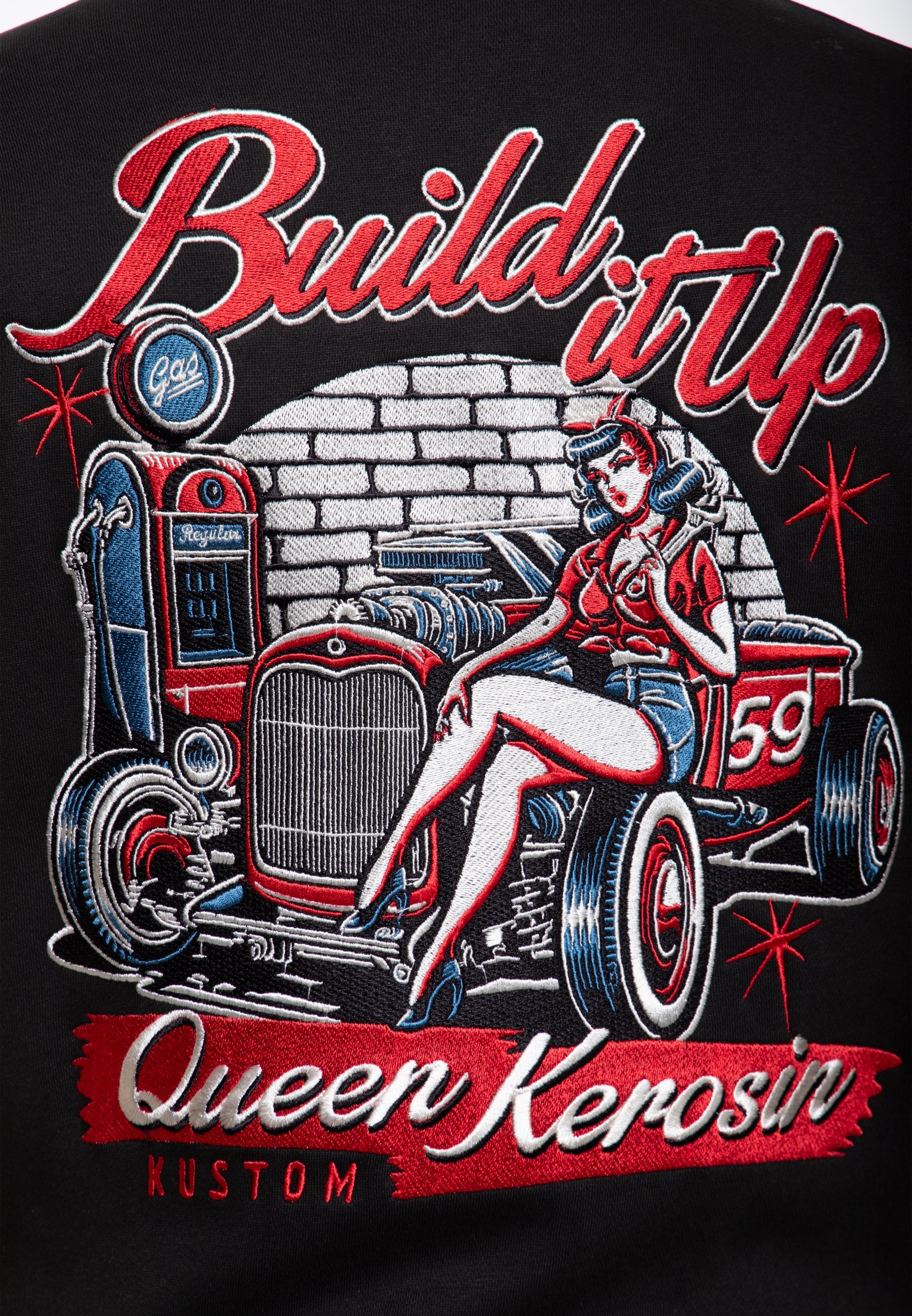 Collegejacke 'Build it up' in Schwarz College & Baseball Jacken von Queen Kerosin