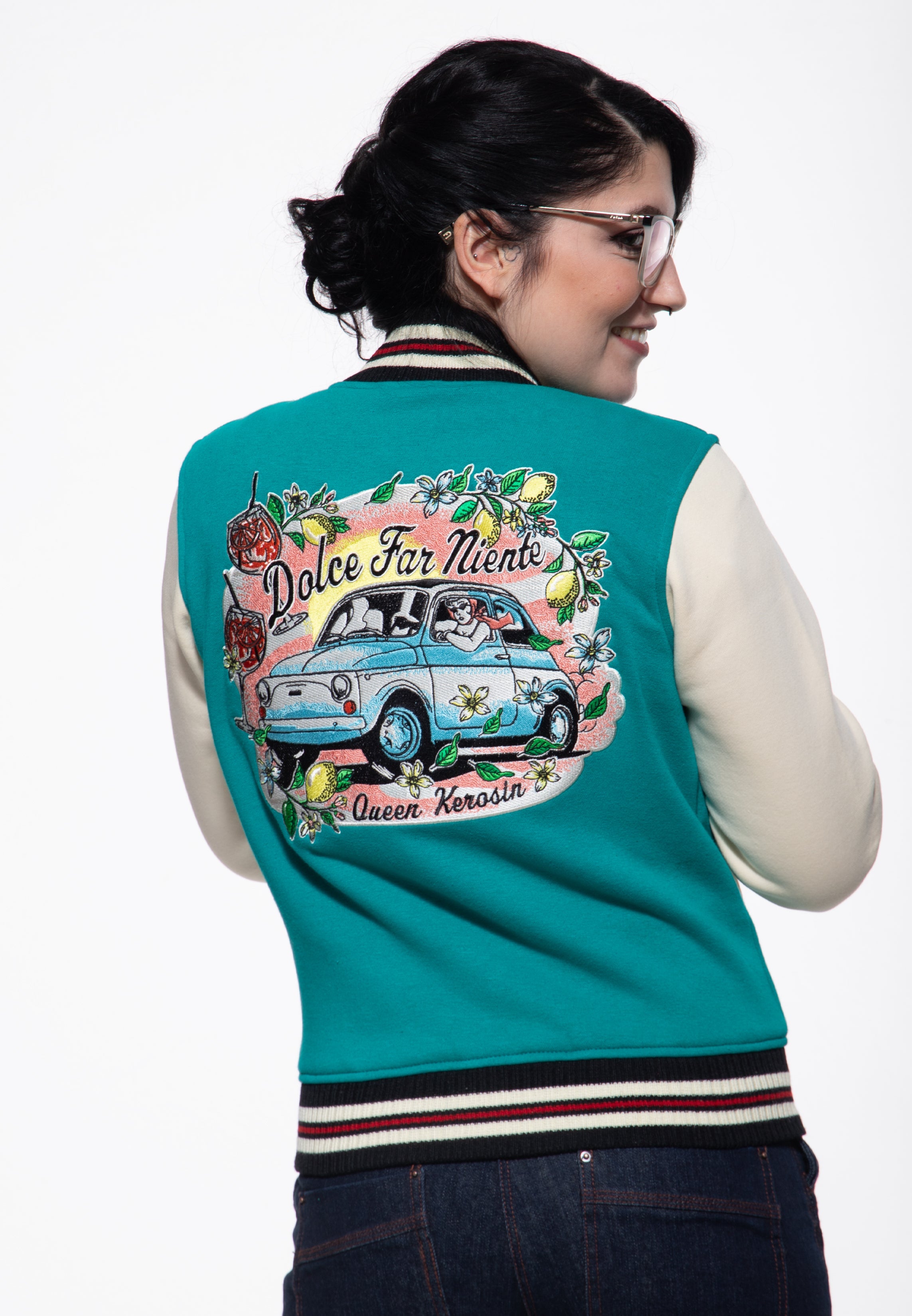 Collegejacke 'Dolche Far Niente' in Mint College & Baseball Jacken von Queen Kerosin