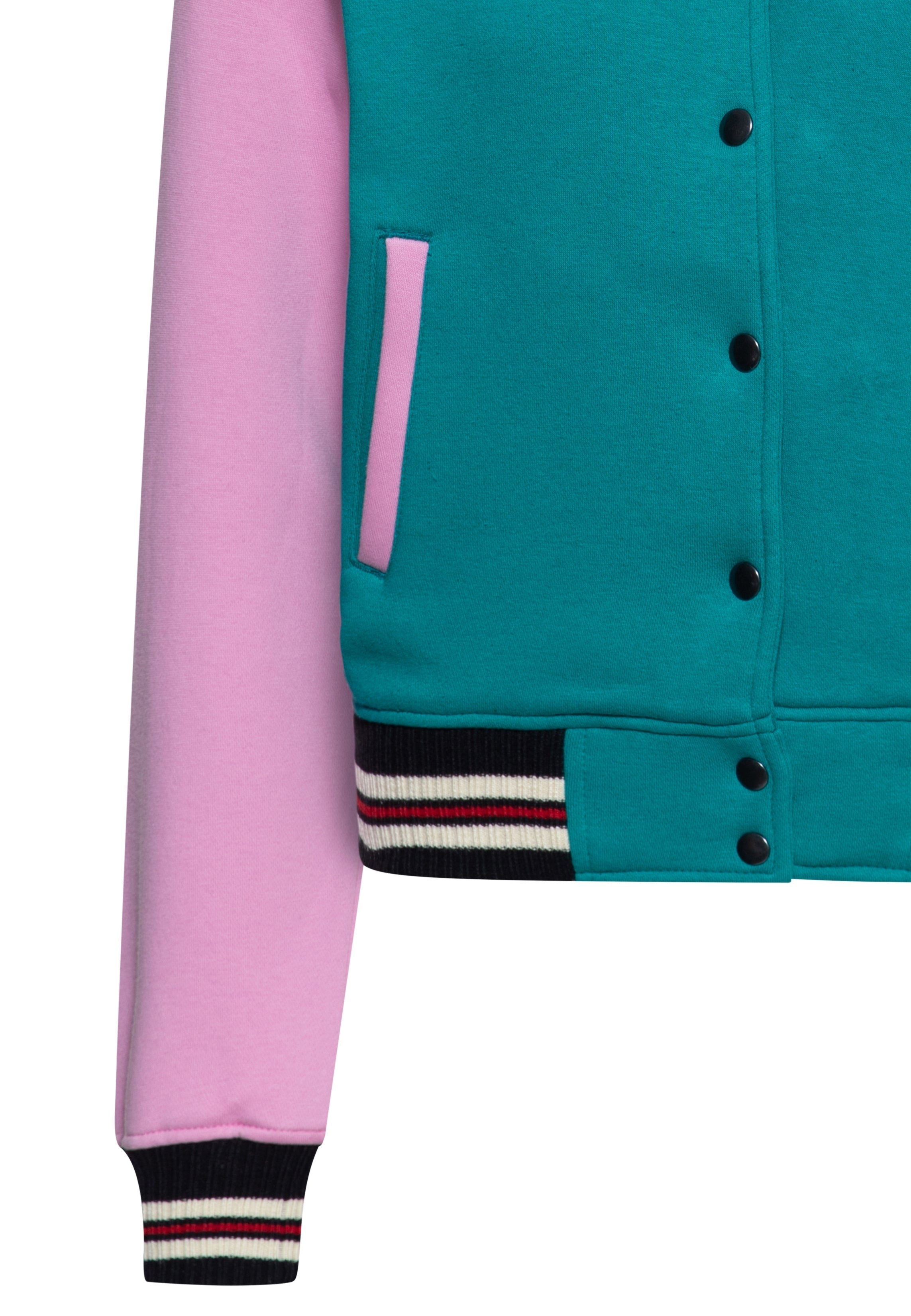 Collegejacke 'Lucky Cat' in Grün College & Baseball Jacken von Queen Kerosin