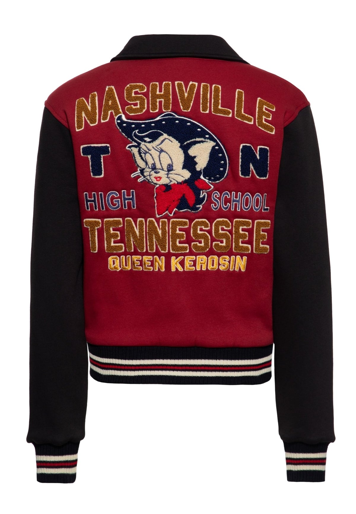 Collegejacke 'Nashville High School' in Bordeaux – College & Baseball Jacken von Queen Kerosin - Ansicht 2