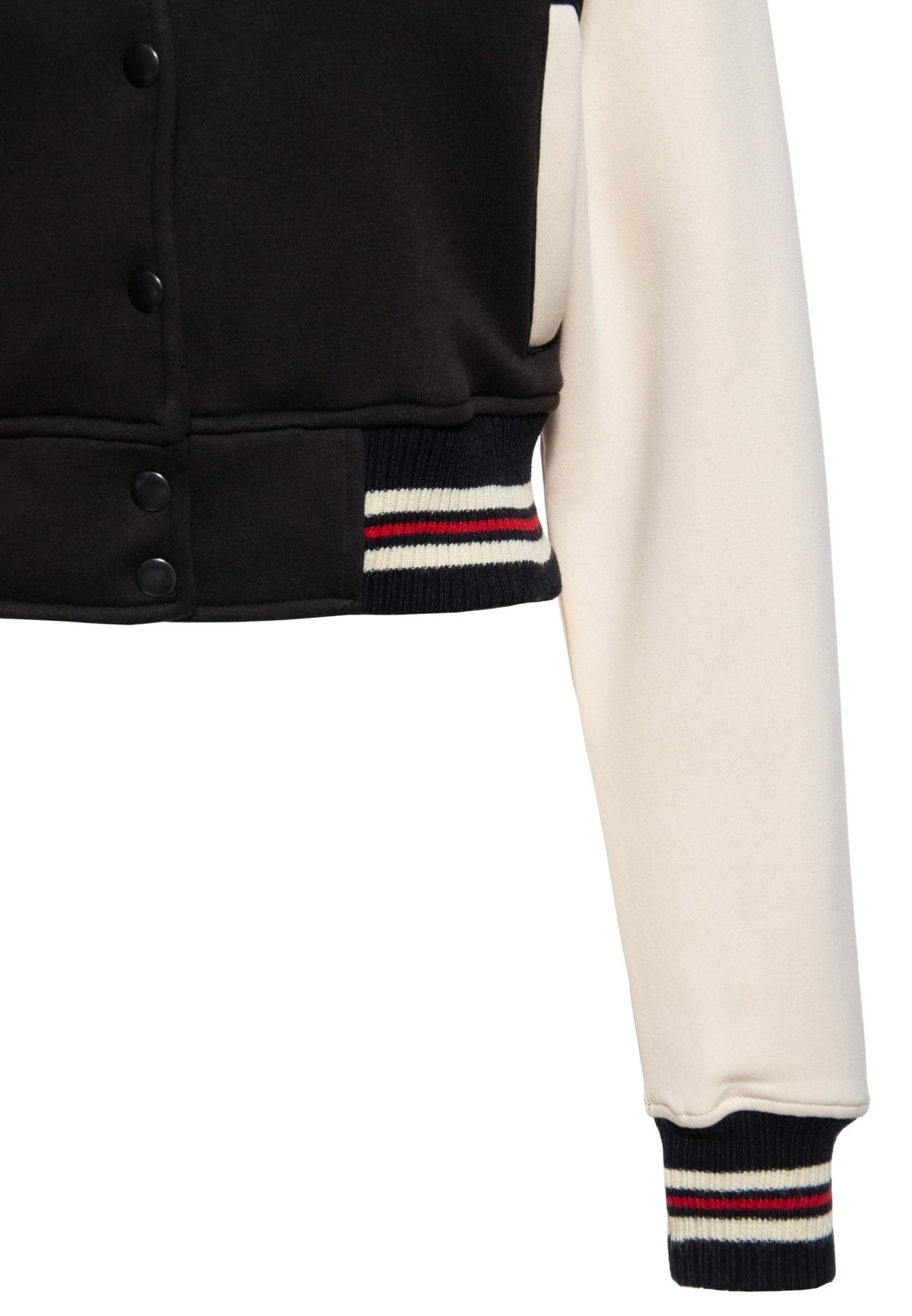 Collegejacke 'Purrfectly Rebellious' in Schwarz – College & Baseball Jacken von Queen Kerosin - Ansicht 4