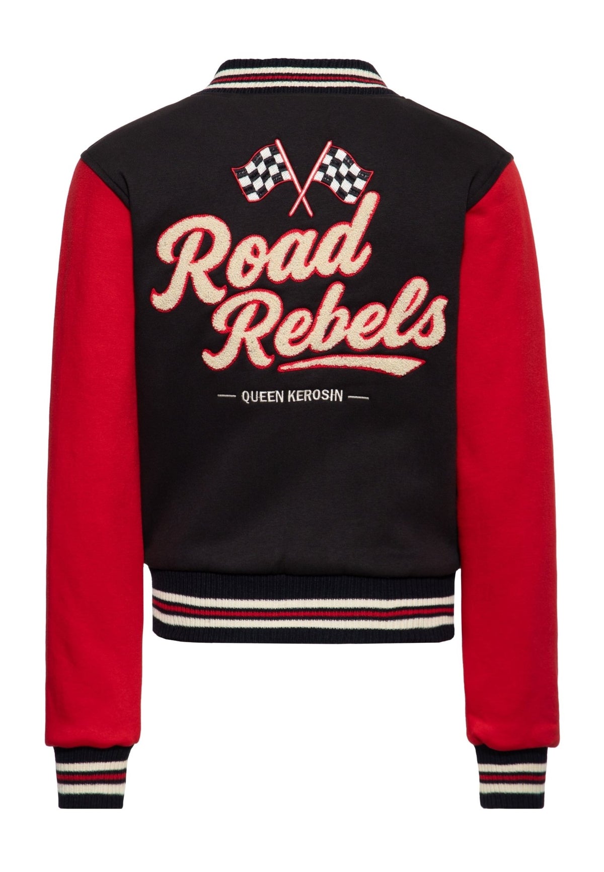 Collegejacke 'Road Rebels' in Schwarz – College & Baseball Jacken von Queen Kerosin - Ansicht 2