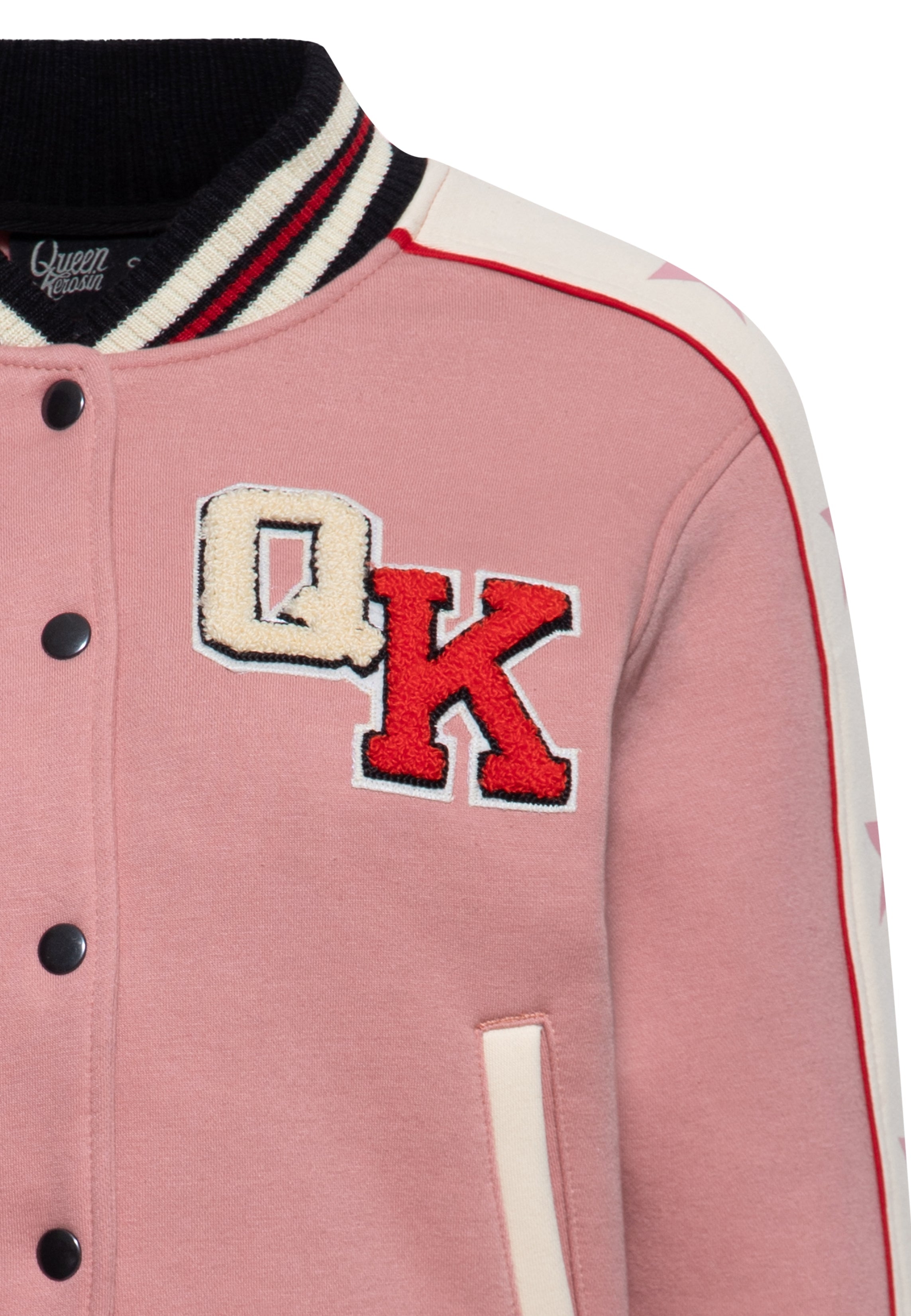 Collegejacke 'Star' in Rosa College & Baseball Jacken von Queen Kerosin