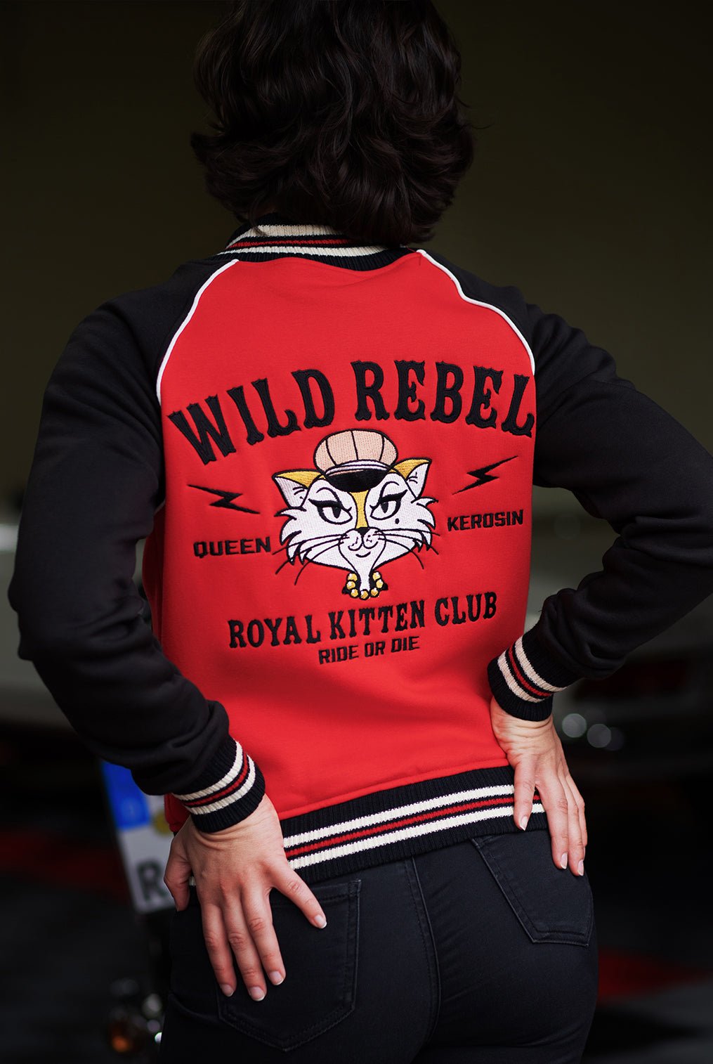 Collegejacke 'Wild Rebel' in Rot College & Baseball Jacken von Queen Kerosin