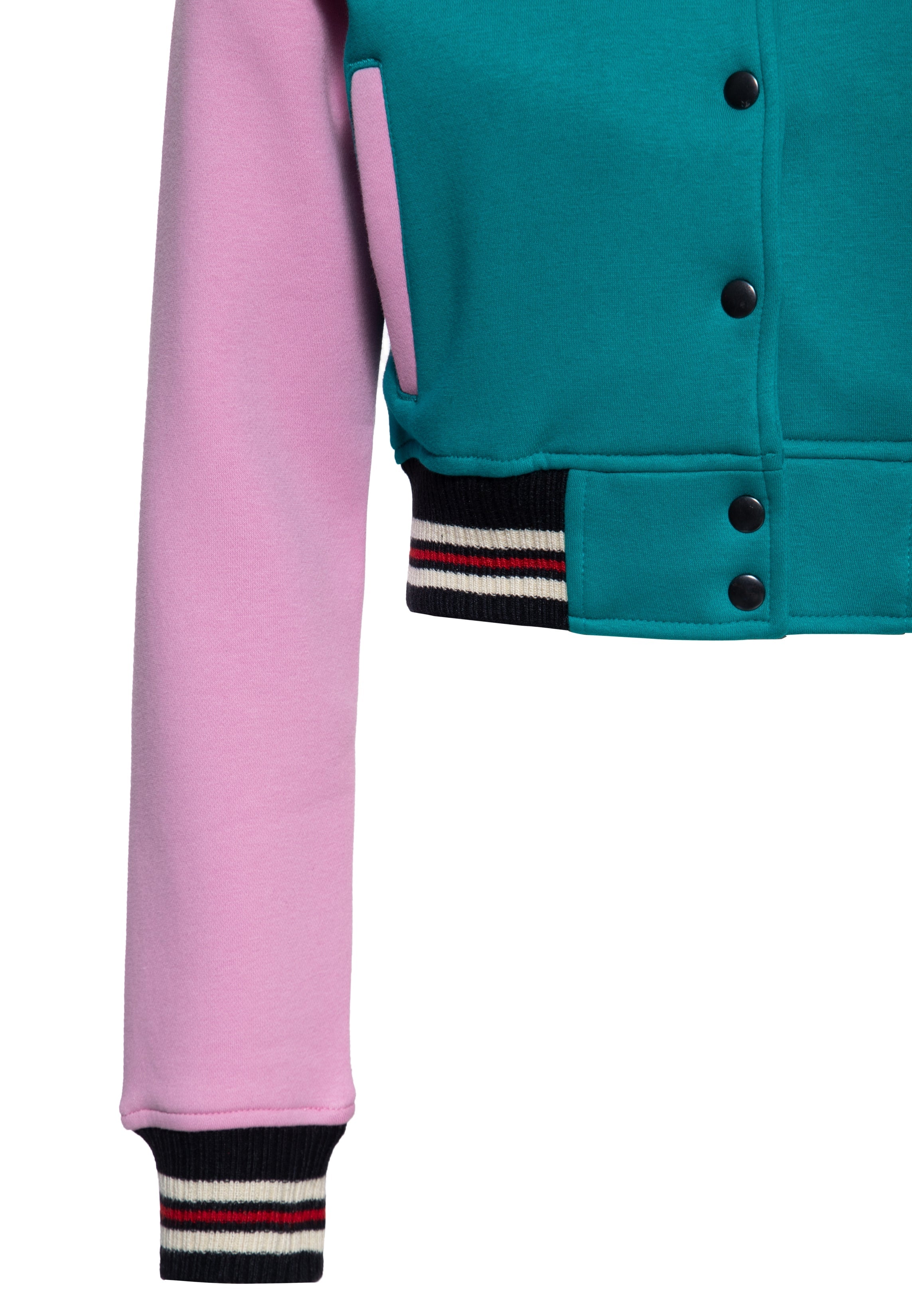 Cropped Collegejacke 'Lucky Cat' in Grün College & Baseball Jacken von Queen Kerosin