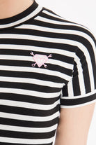 Queen Kerosin - Cropped Shirt mit Streifen