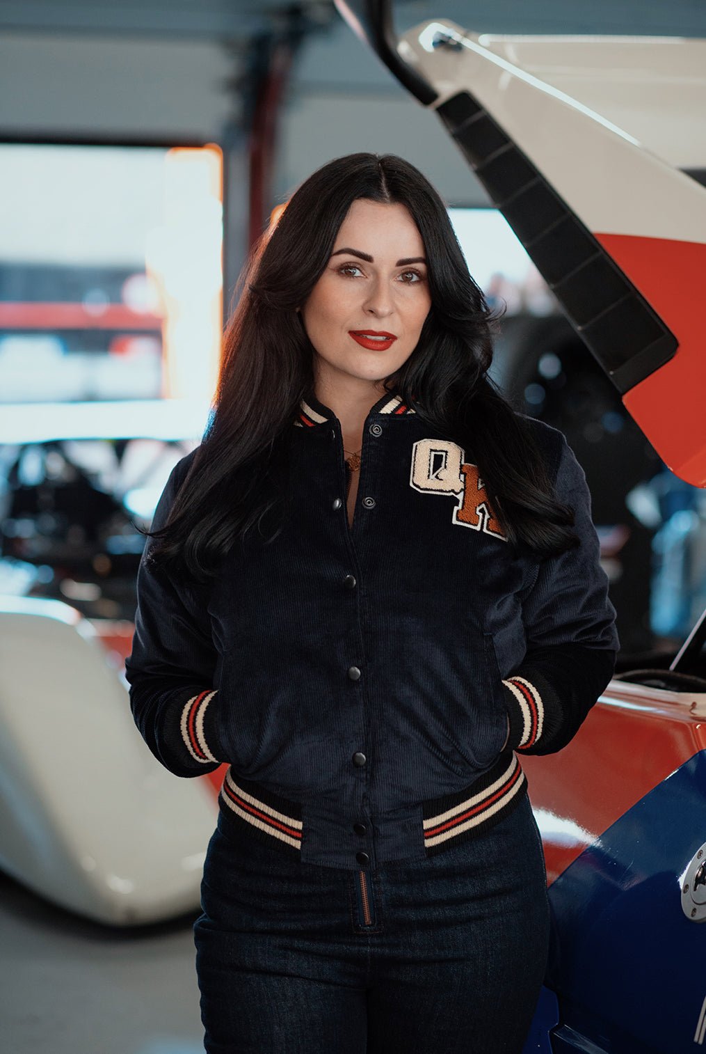 Damen College Jacket "Cheerleading Team" in Dark Navy – Collegejacke von Queen Kerosin - Ansicht 1