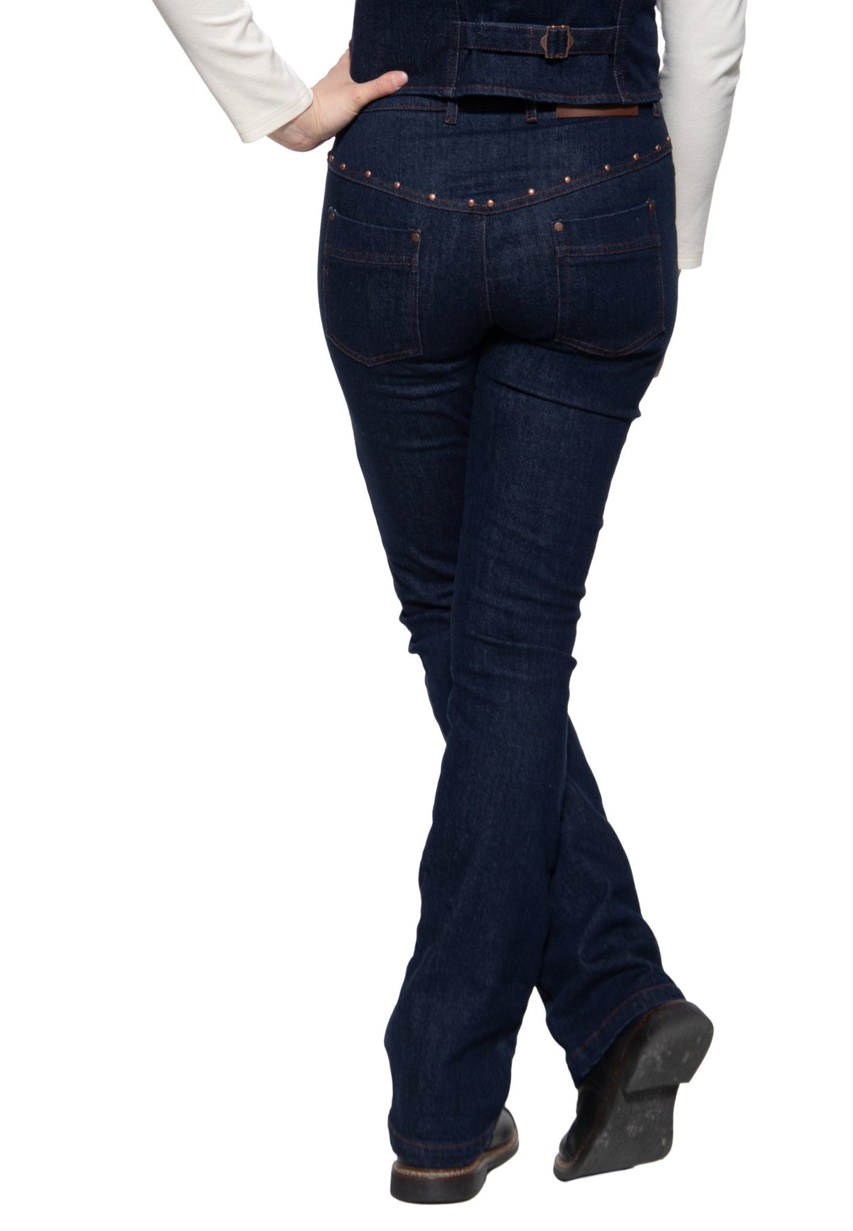 Damen Hose Bootcut Jeans "Ruby" in Dark Blue Wash – Hose von Queen Kerosin - Ansicht 3