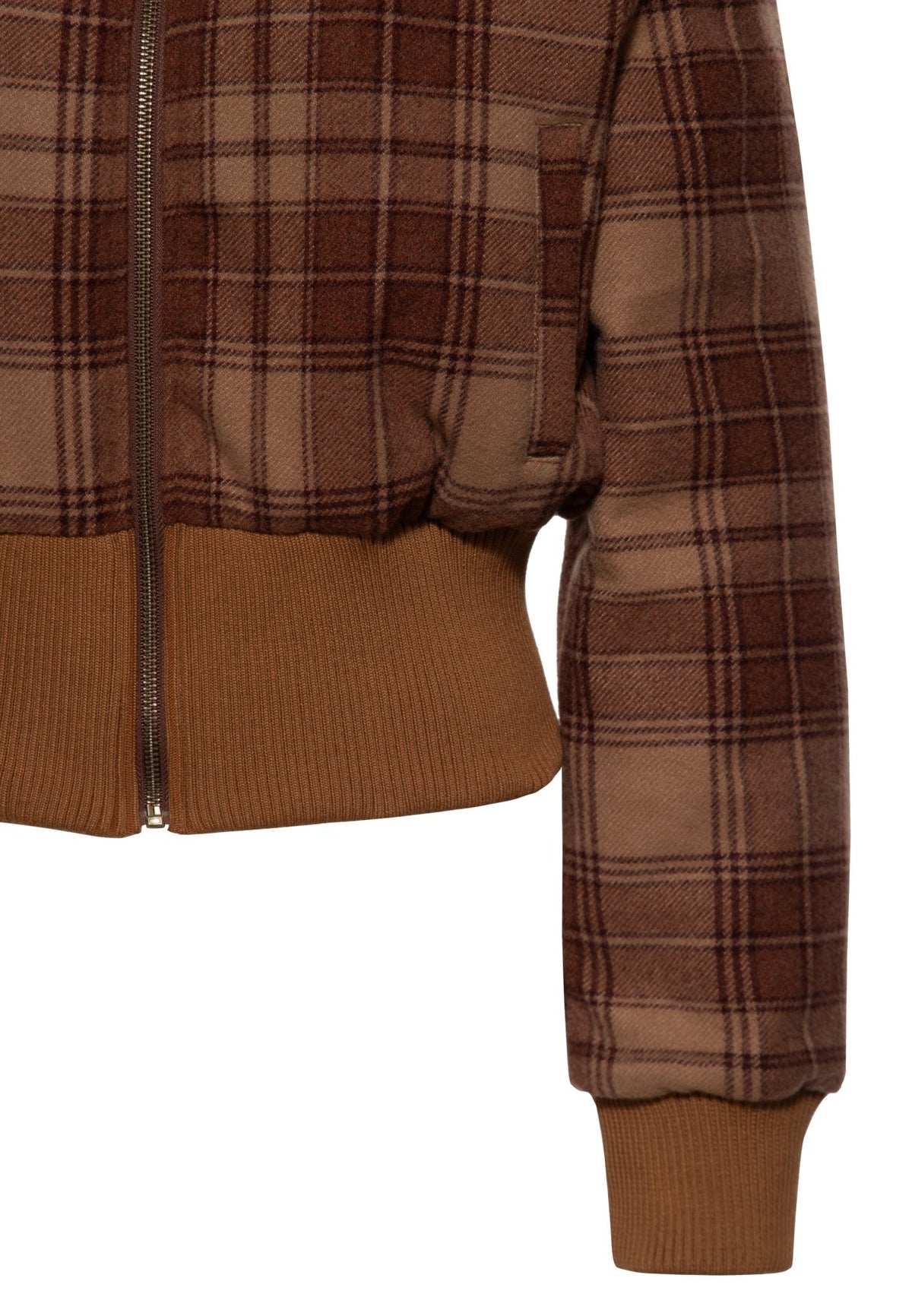 Damen jacke Cropped flanell with teddy collar in Brown – Jacke von Queen Kerosin - Ansicht 4