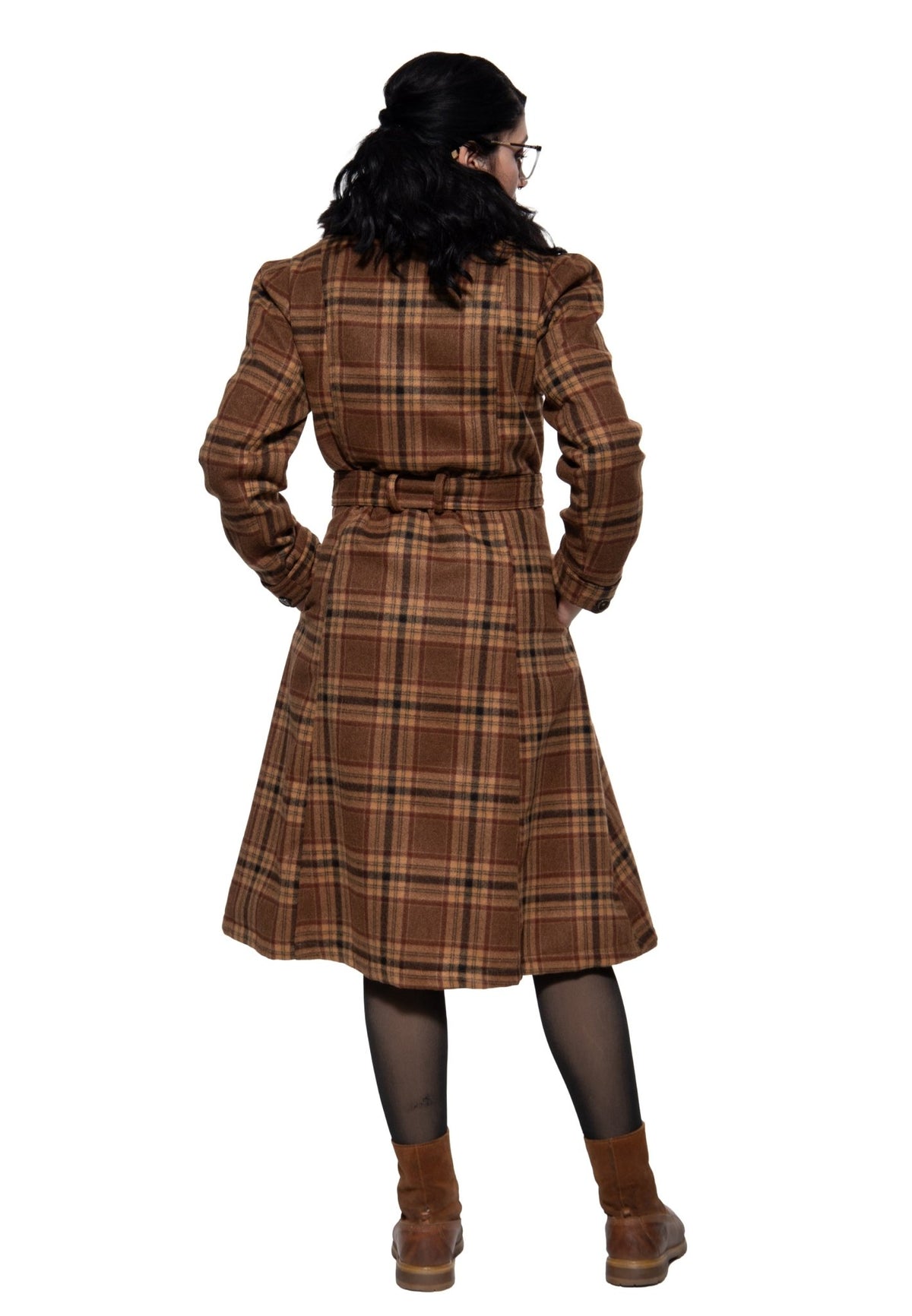 Damen Mantel vintage 50's coat in Brown – Mantel von Queen Kerosin - Ansicht 2