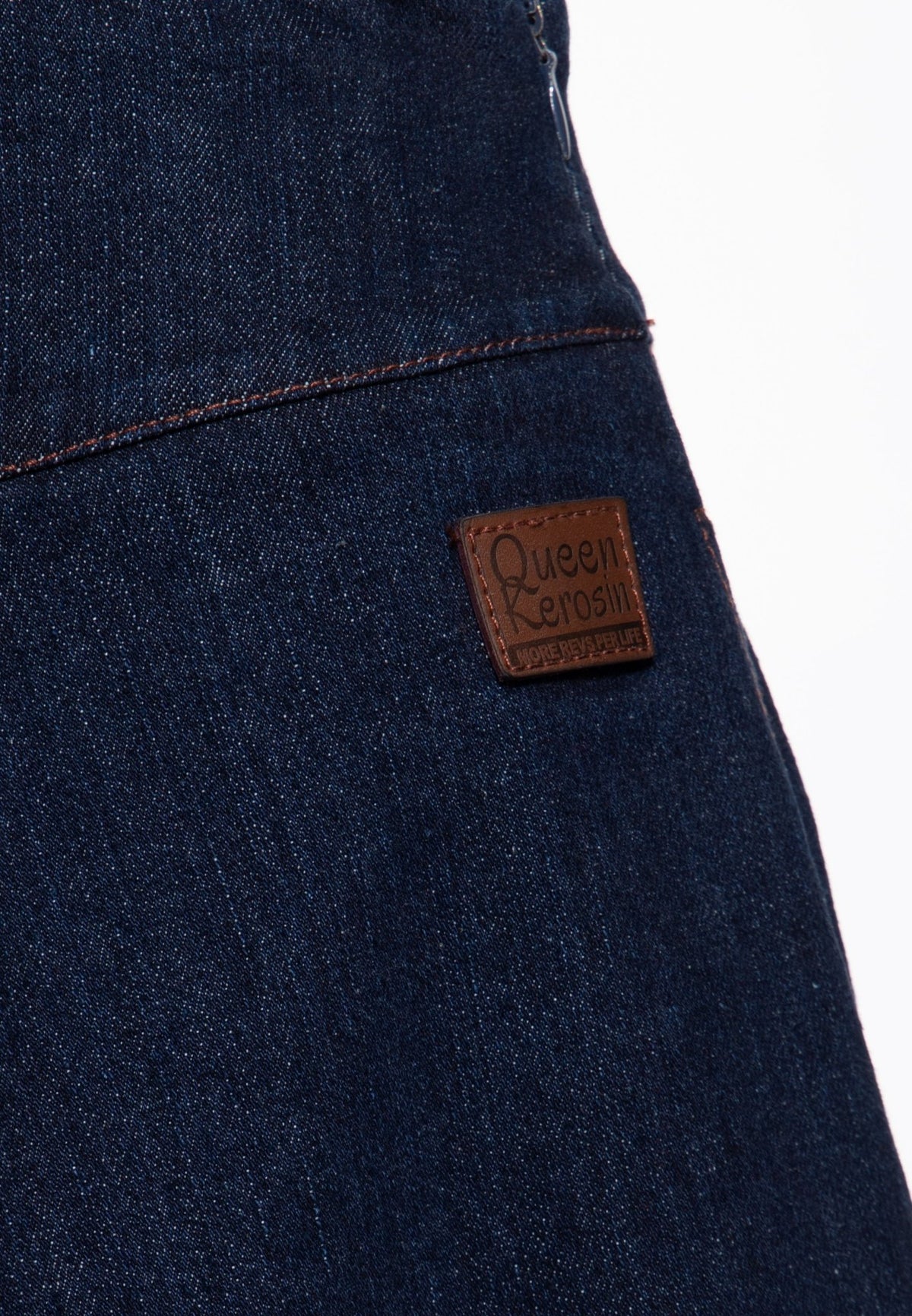 Damen Swing Rock cinch back in Dark Blue Wash – Denim Rock von Queen Kerosin - Ansicht 3