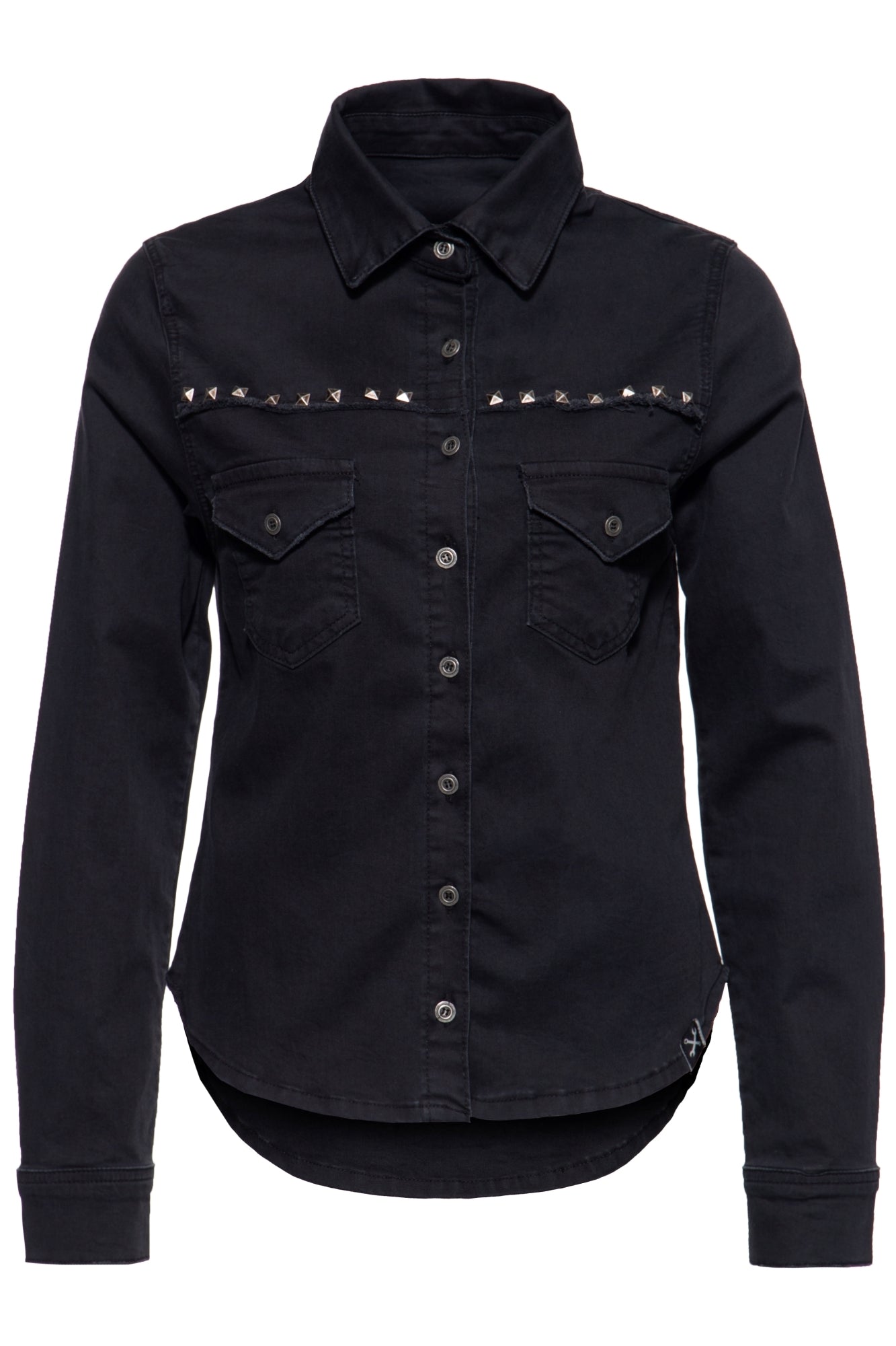 Queen Kerosin - Denim - Bluse mit Nieten - Details