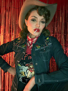 Queen Kerosin - Denim Jeansjacke im Western - Style