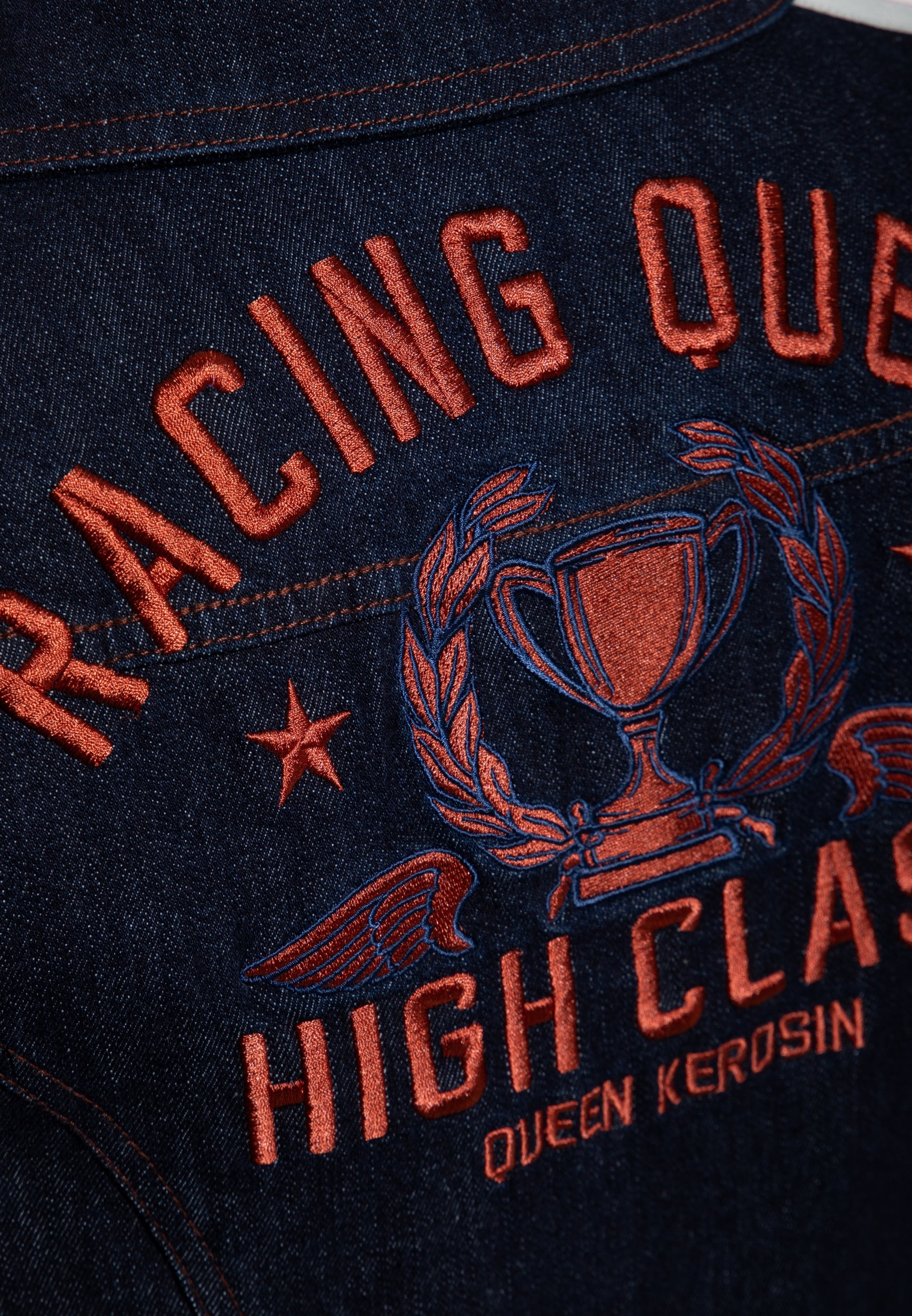 Denim Kleid 'Racing Queen' in Dunkelblau Kleider von Queen Kerosin