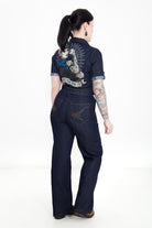 Queen Kerosin - Denim Overall mit 50´s Print
