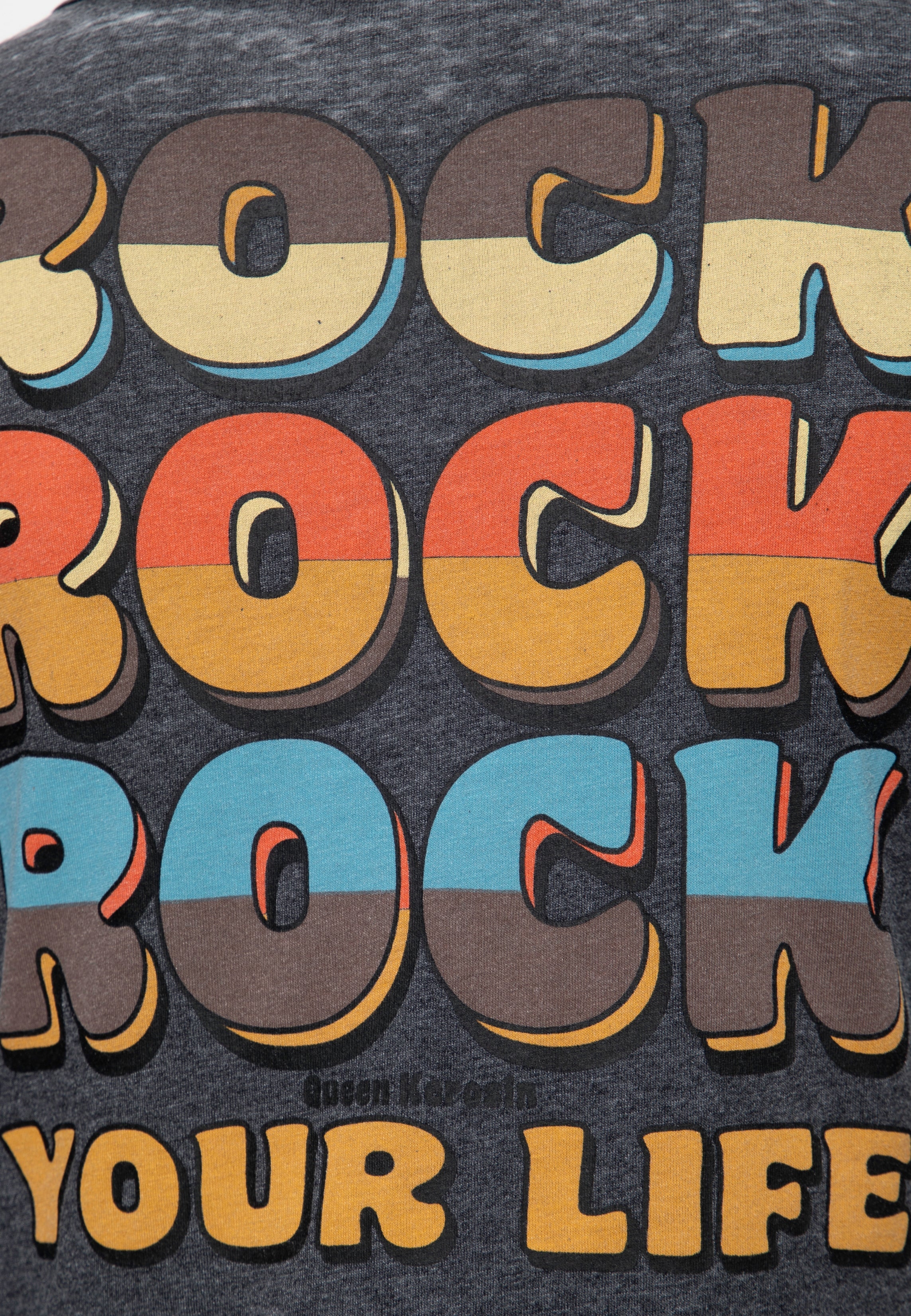 Queen Kerosin - Enzym Wash Langarmshirt «Rock Your Life»