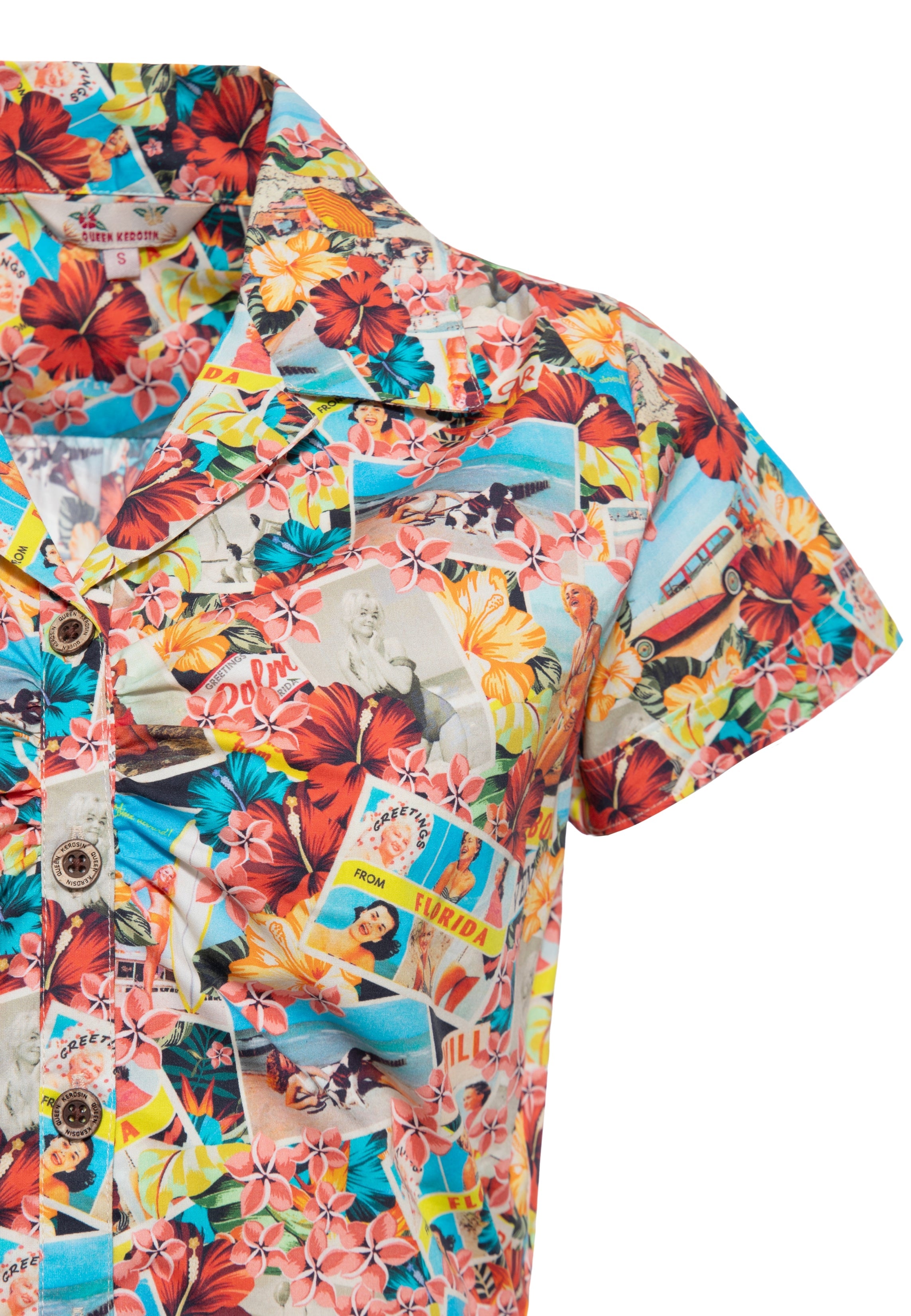 Queen Kerosin - Hawaiibluse «Beaches»
