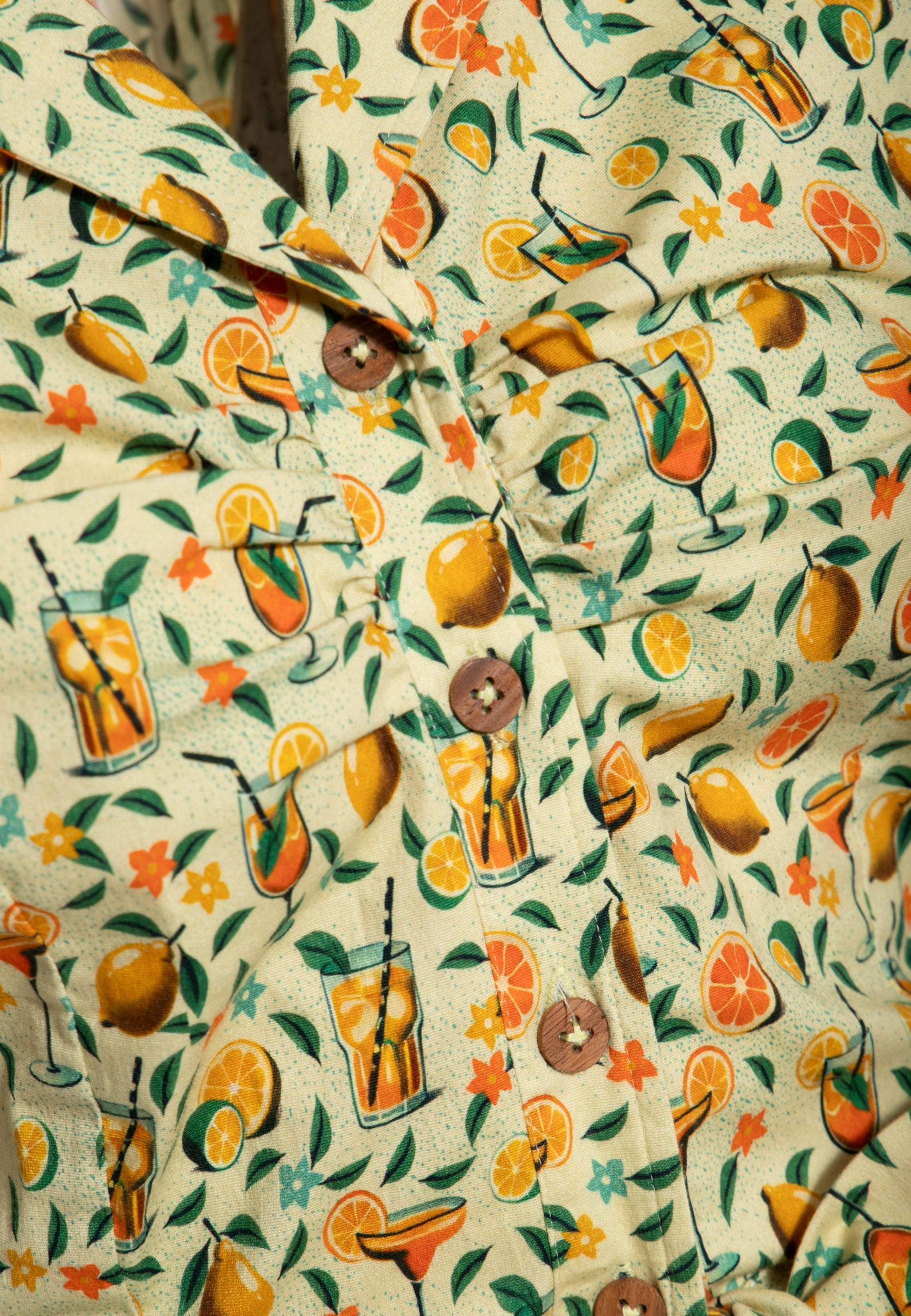 HawaiIbluse 'Citrus Cocktails' in Gelb Blusen von Queen Kerosin