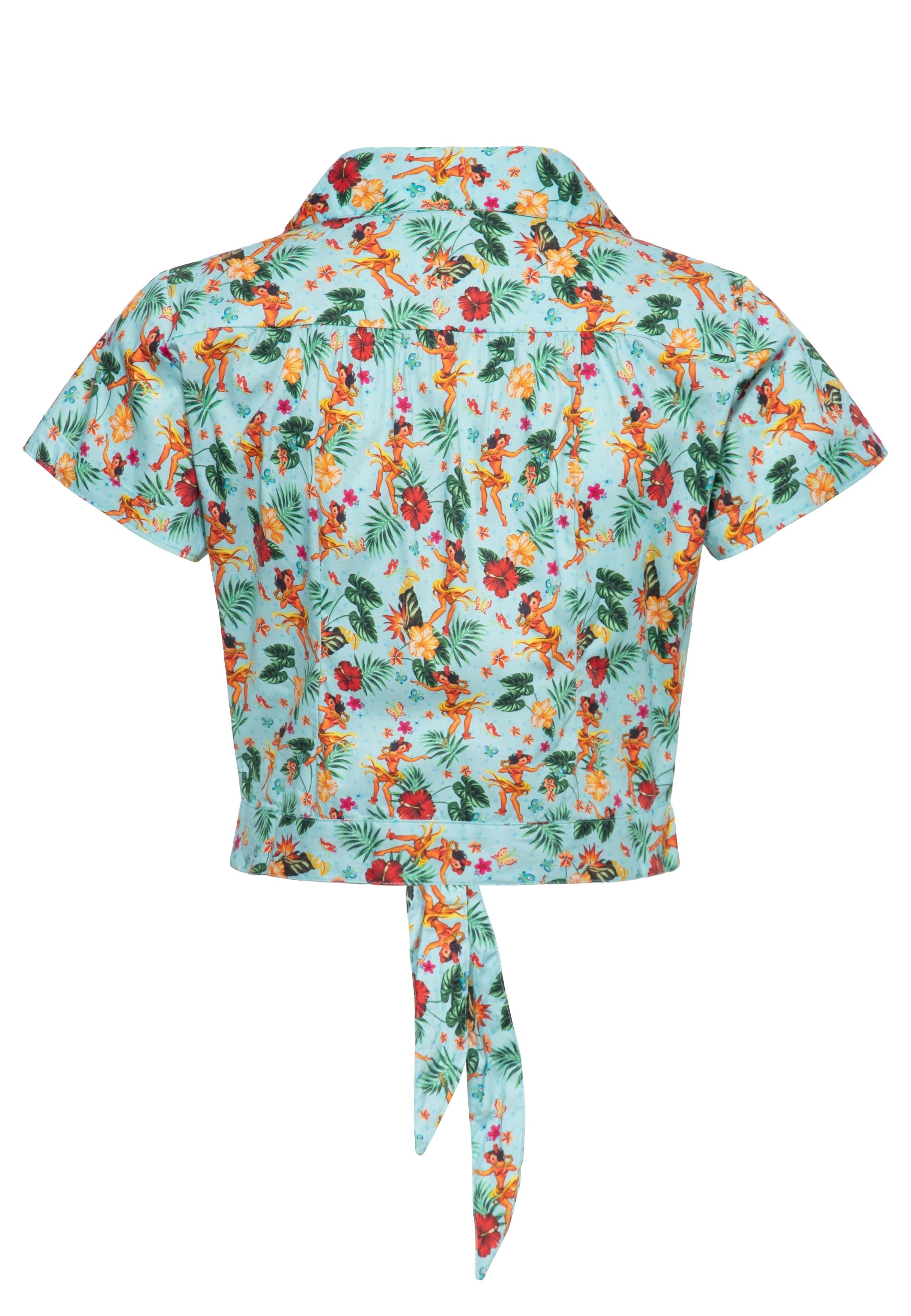 Queen Kerosin - Hawaiibluse «Hula Girls»