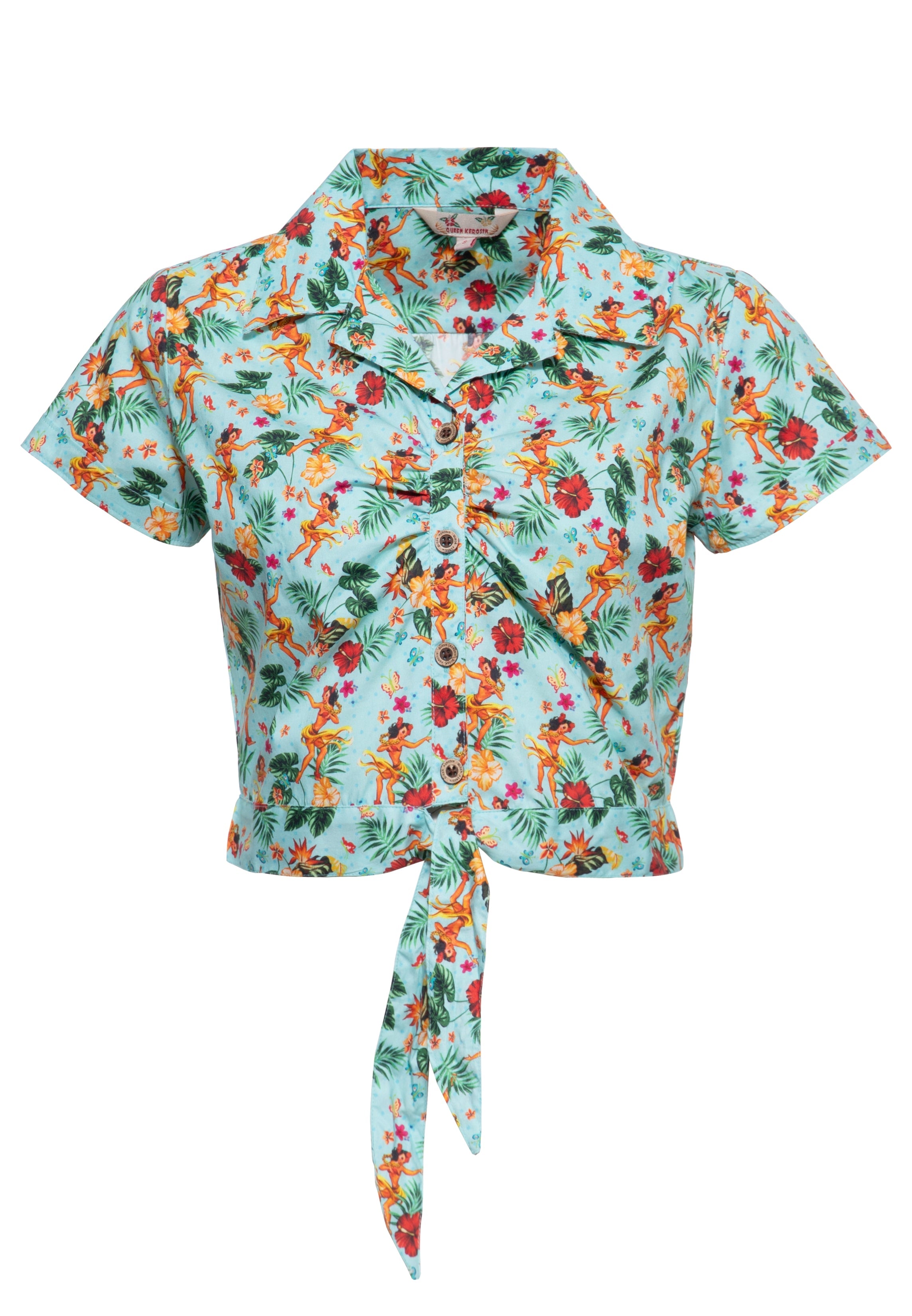 Queen Kerosin - Hawaiibluse «Hula Girls»