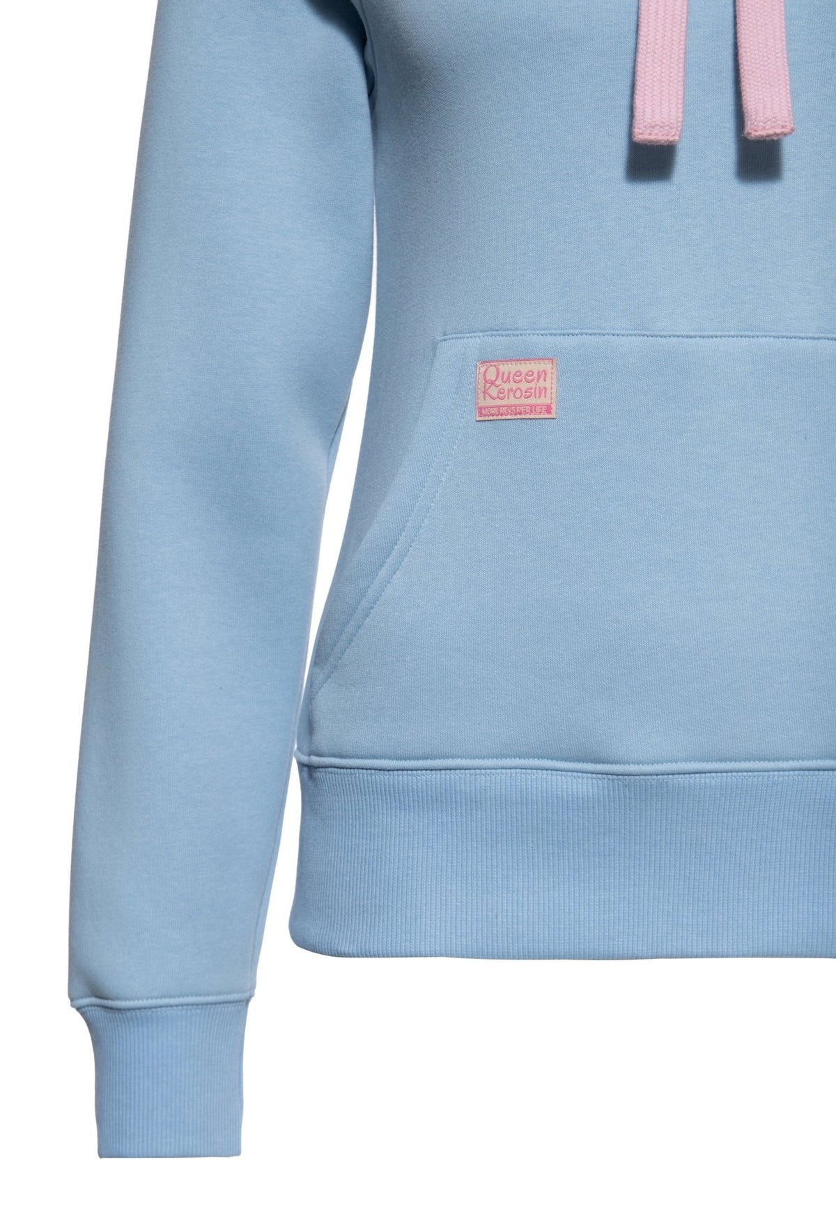 Hoodie 'Fuck you' in Hellblau – Kapuzenpullover von Queen Kerosin - Ansicht 4