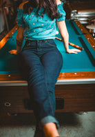 Queen Kerosin - Jeanshose mit Pinstripe - Stickerei