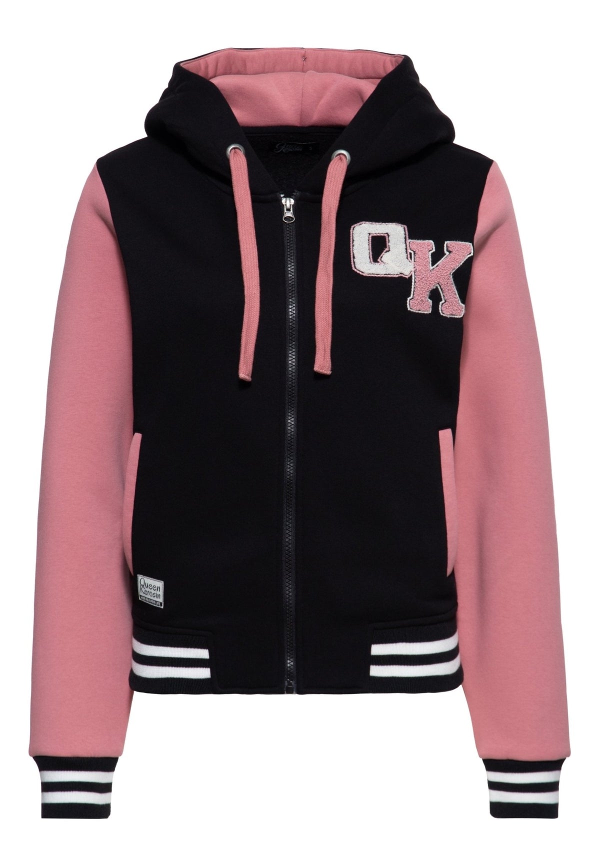 Kapuzensweatjacke 'Not your Babe' in Schwarz – Sweatjacken von Queen Kerosin - Ansicht 1