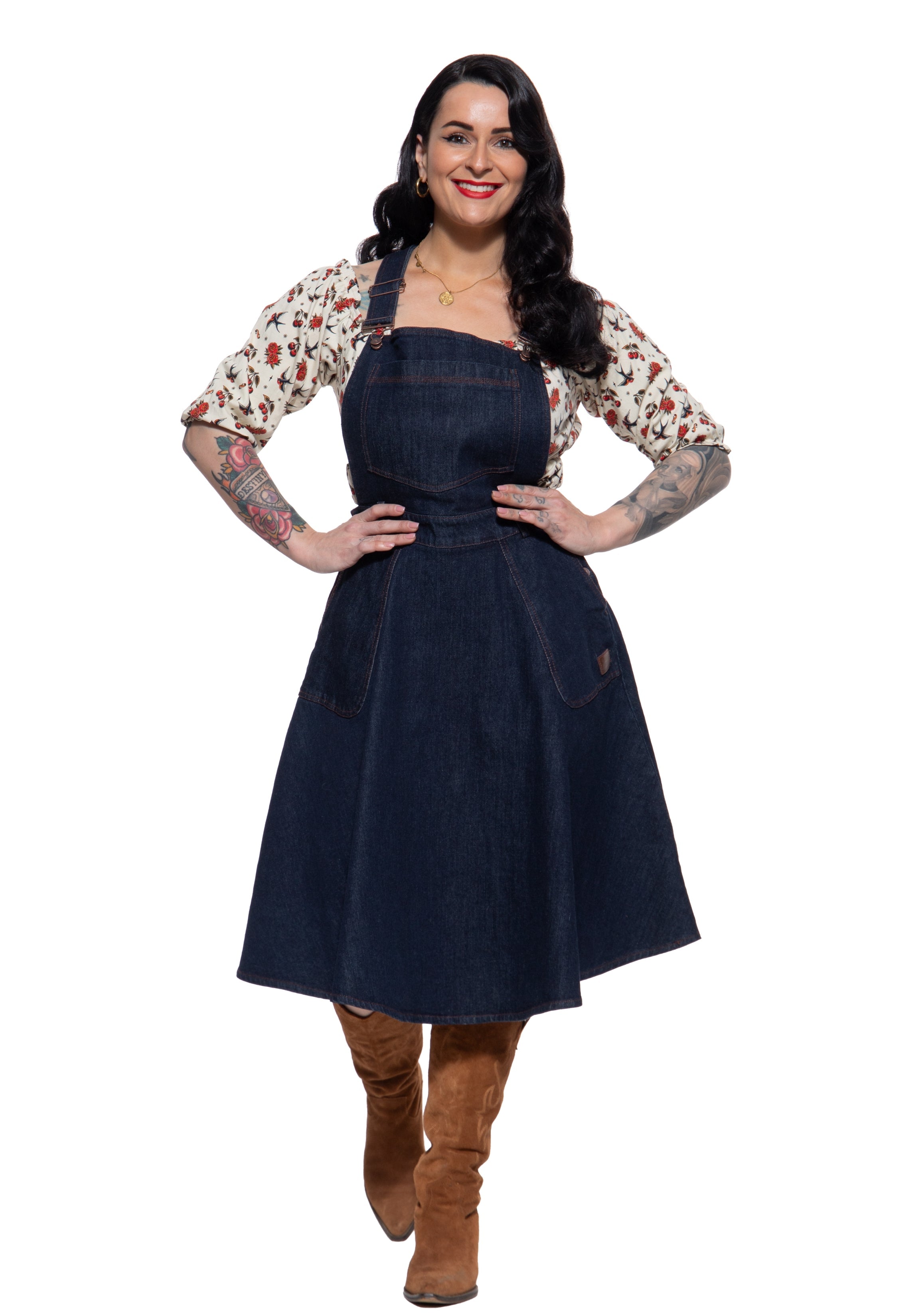 Latzkleid 'Josie' in Denim Kleider von Queen Kerosin