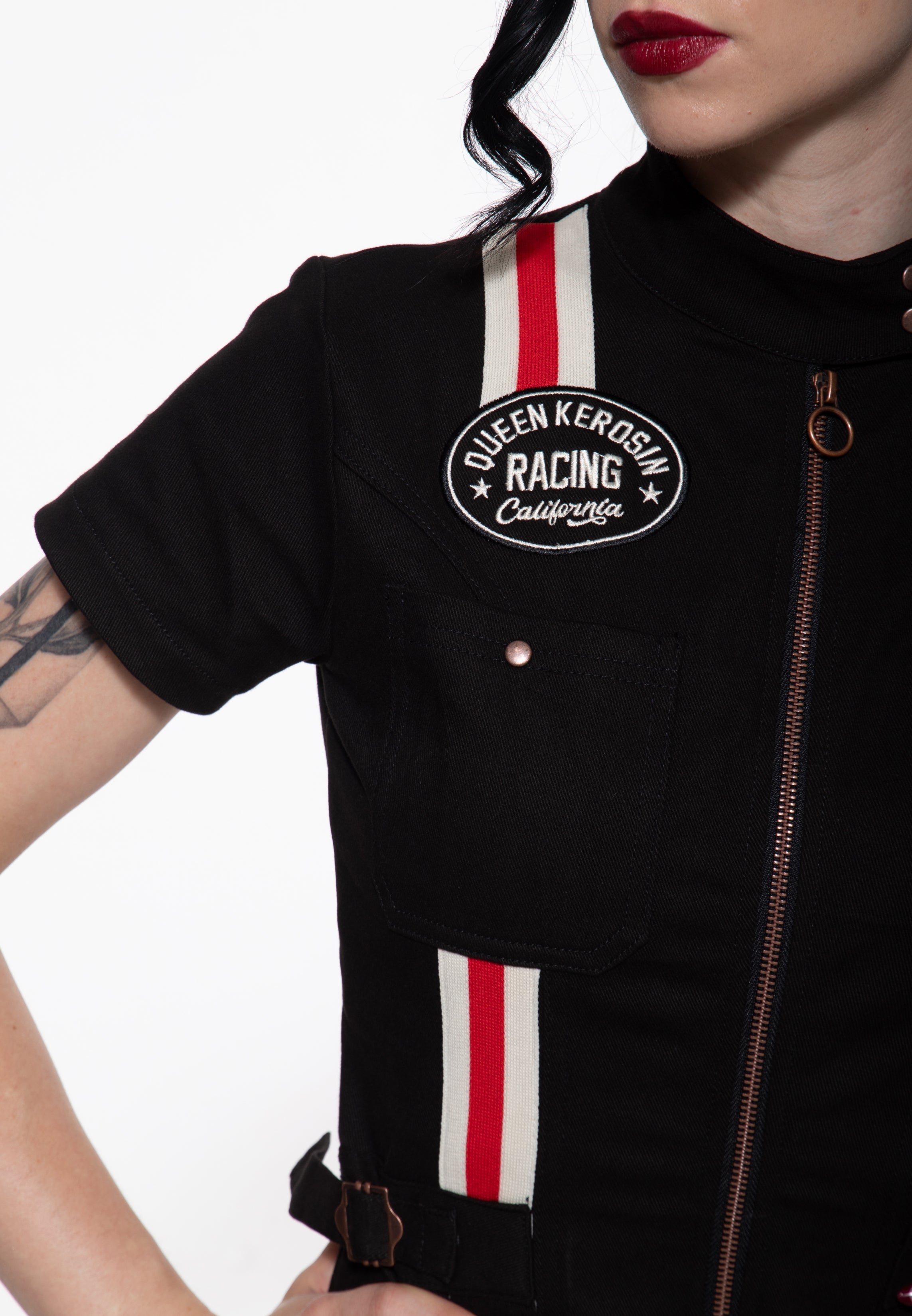 Overall 'Speed Is Our Passion' in Schwarz Overalls von Queen Kerosin