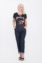 Queen Kerosin - Print - Shirt mit coolem Retro - Print «Flame Bar»