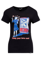 Queen Kerosin - Print T-Shirt «Keep Your Love Cool»