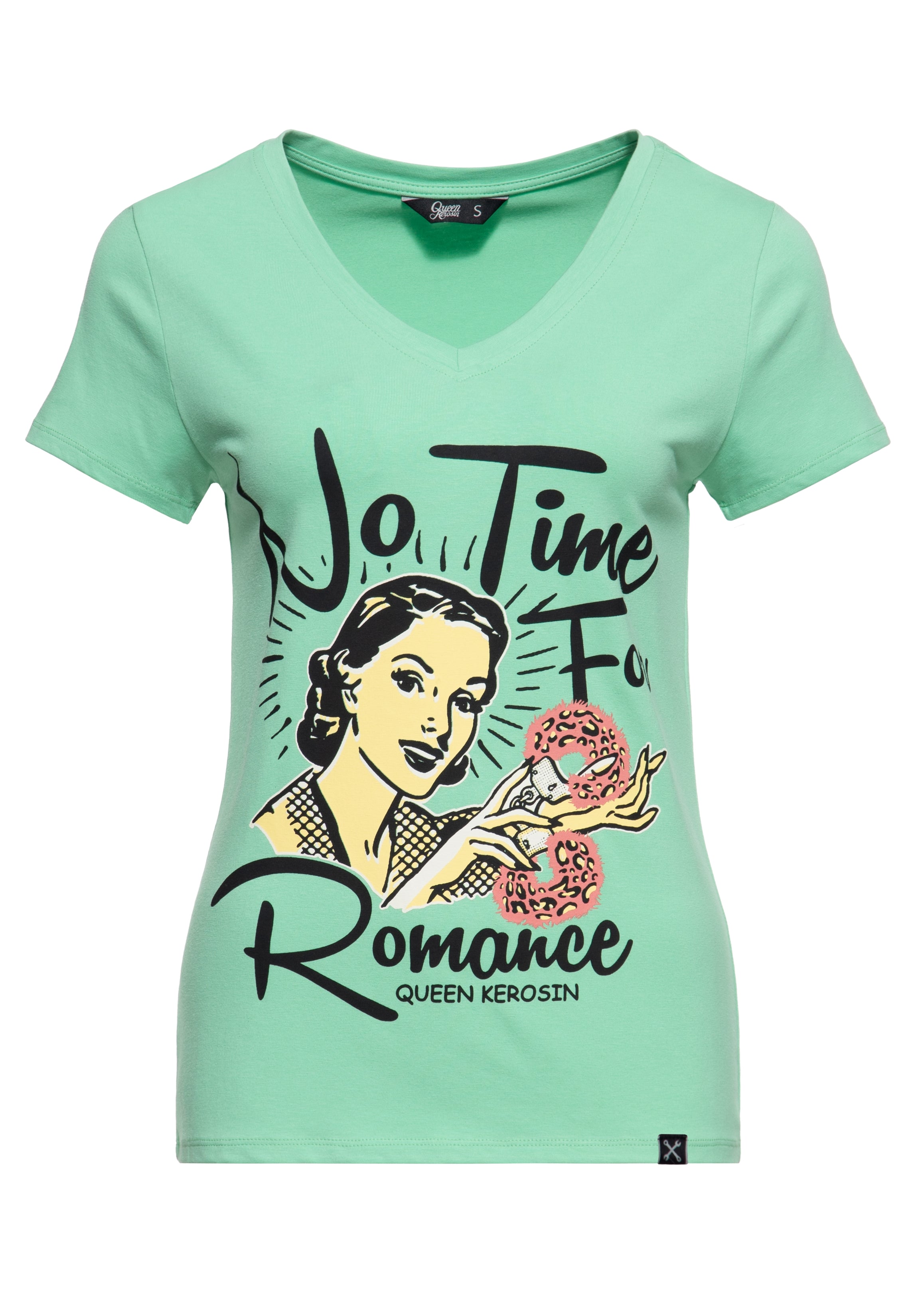Queen Kerosin - Print T-Shirt «No Time For Romance»